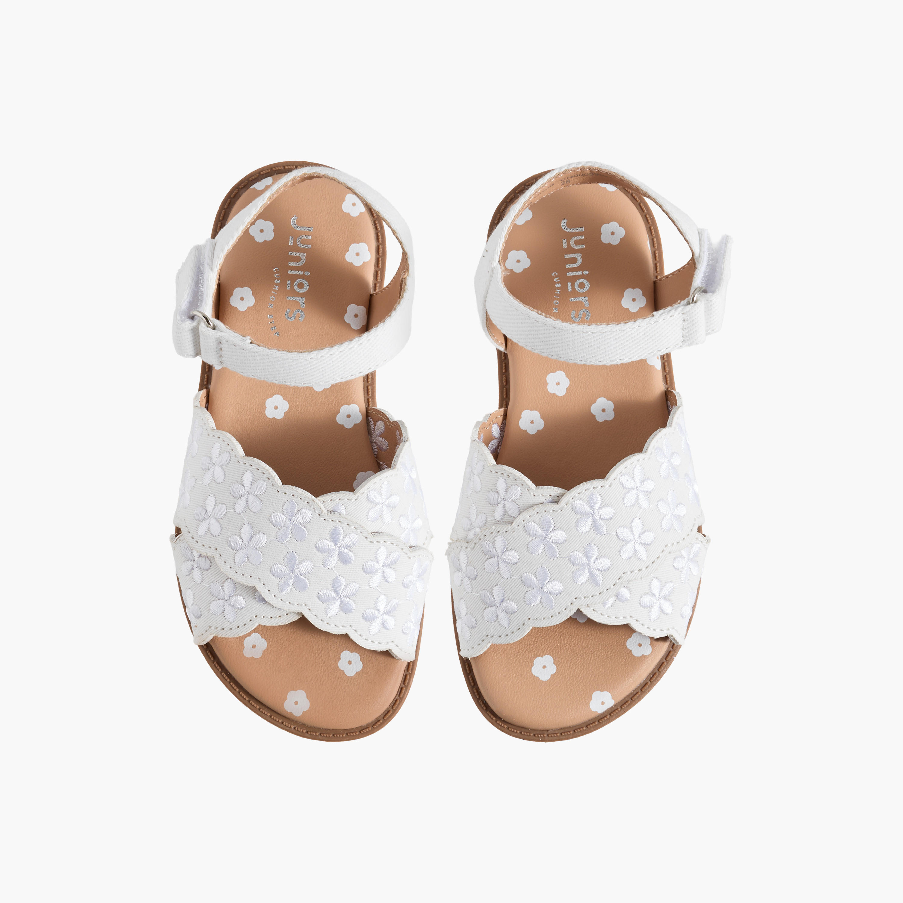 Juniors Girls Embroidered Hook & Loop Sandals-girls-shoes-sandals-image-1