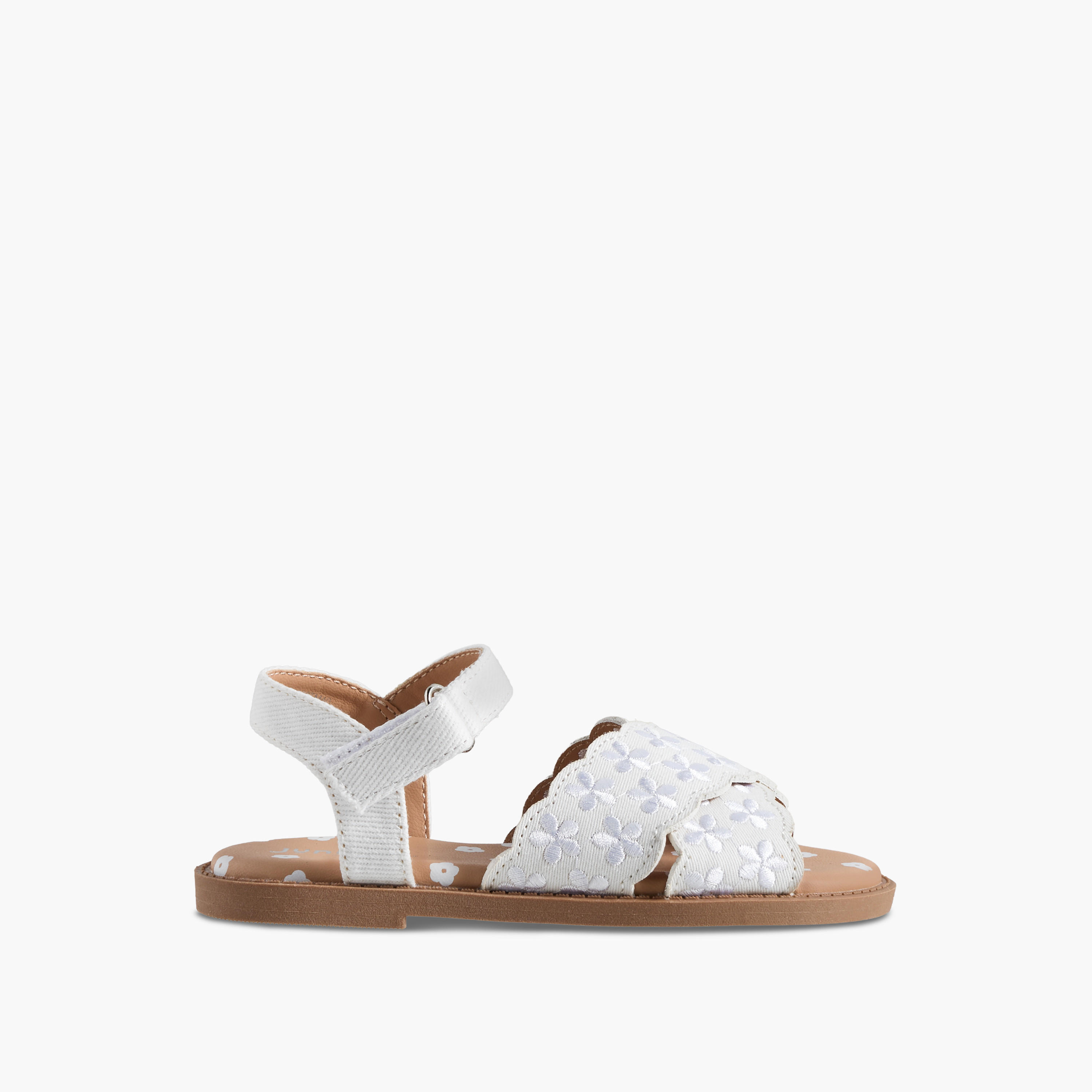 Juniors Girls Embroidered Hook & Loop Sandals-girls-shoes-sandals-image-2