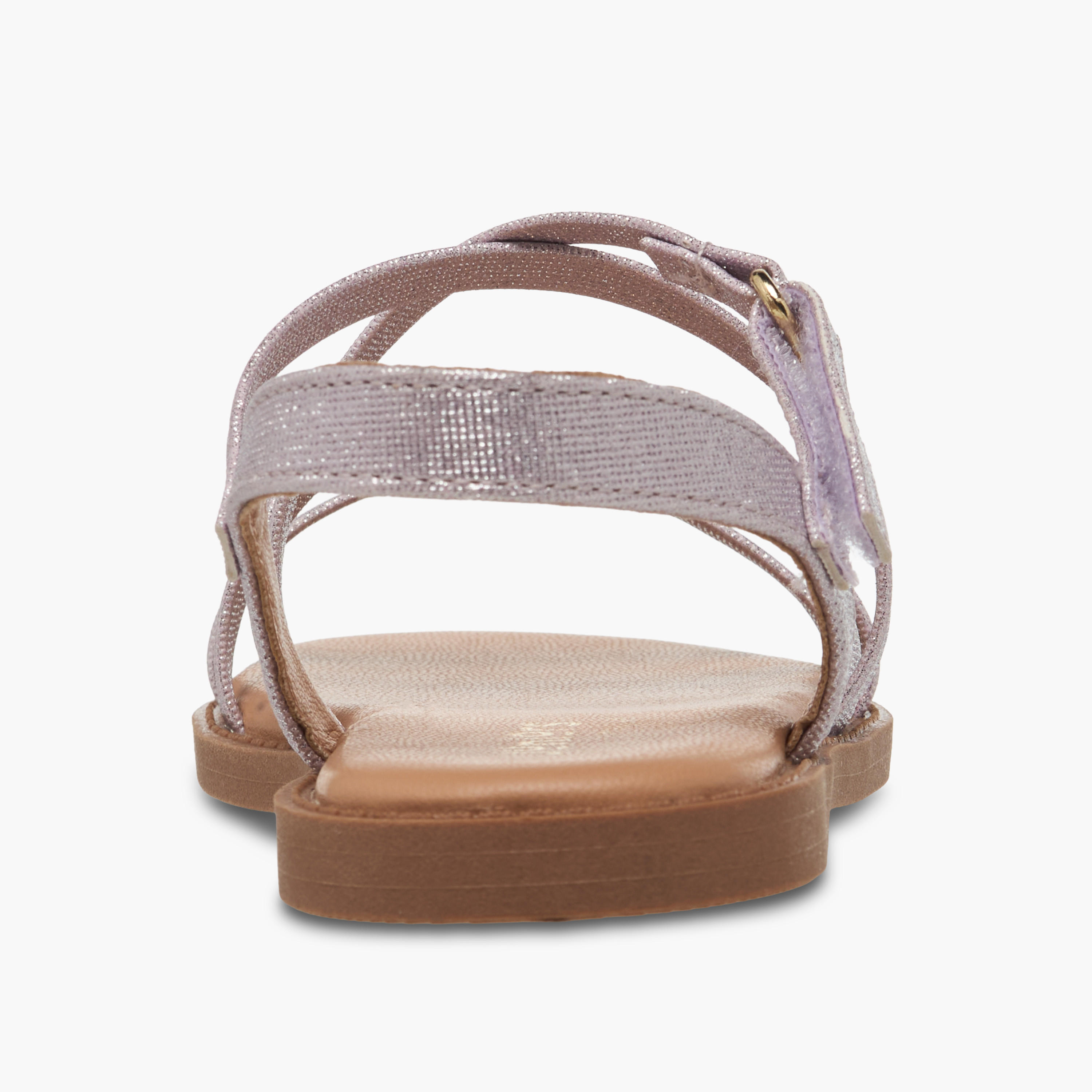 صندل بأحزمة متقاطعة وشريط إغلاق لاصق للبنات من جونيورز-girls-shoes-sandals-image-2