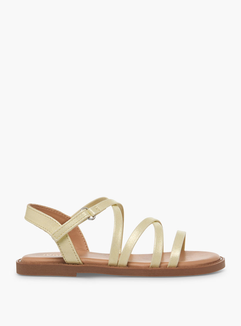 صندل بأحزمة متقاطعة وشريط إغلاق لاصق للبنات من جونيورز-girls-shoes-sandals-image-2