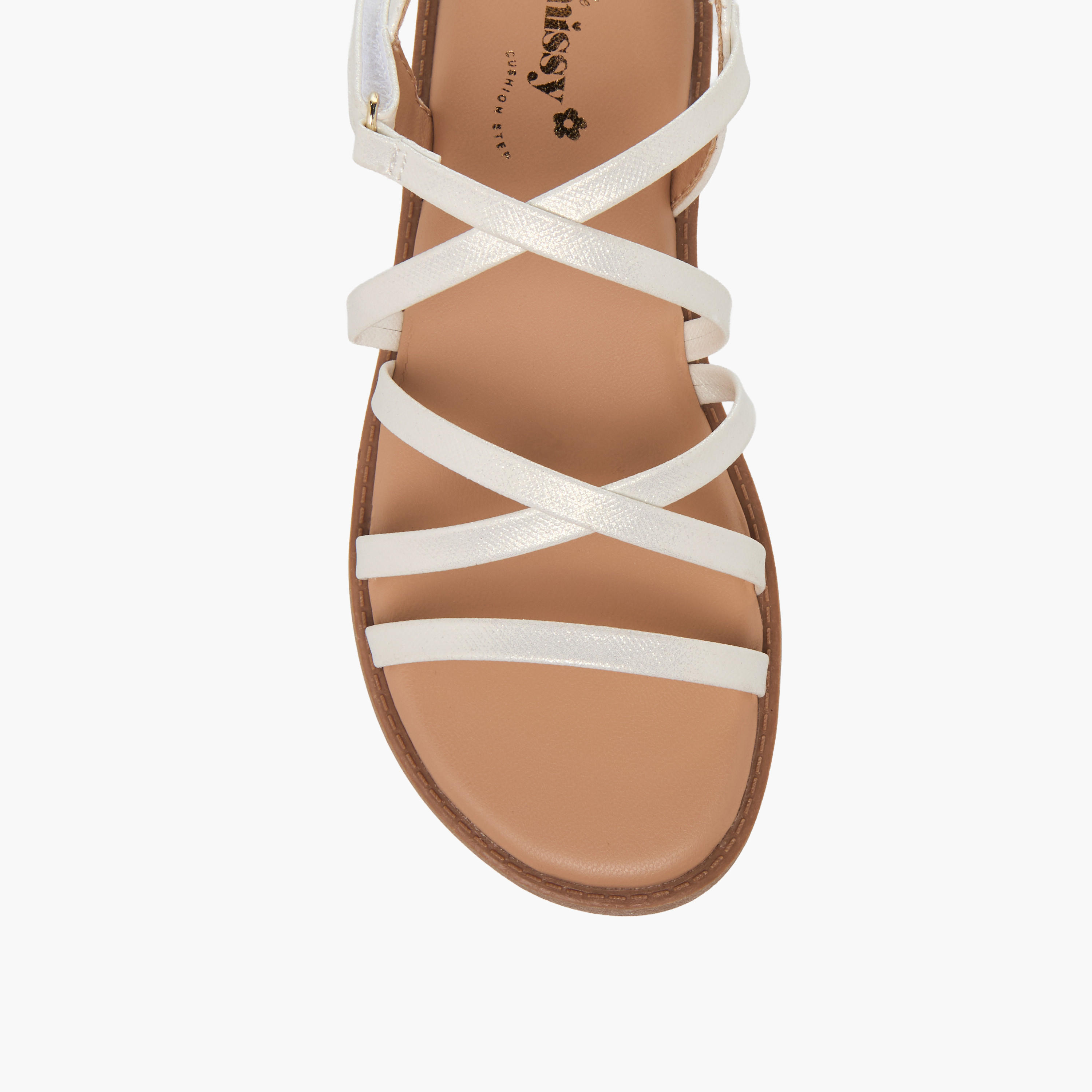 Juniors Girls Cross Strap Hook and Loop Sandals-girls-shoes-sandals-image-3