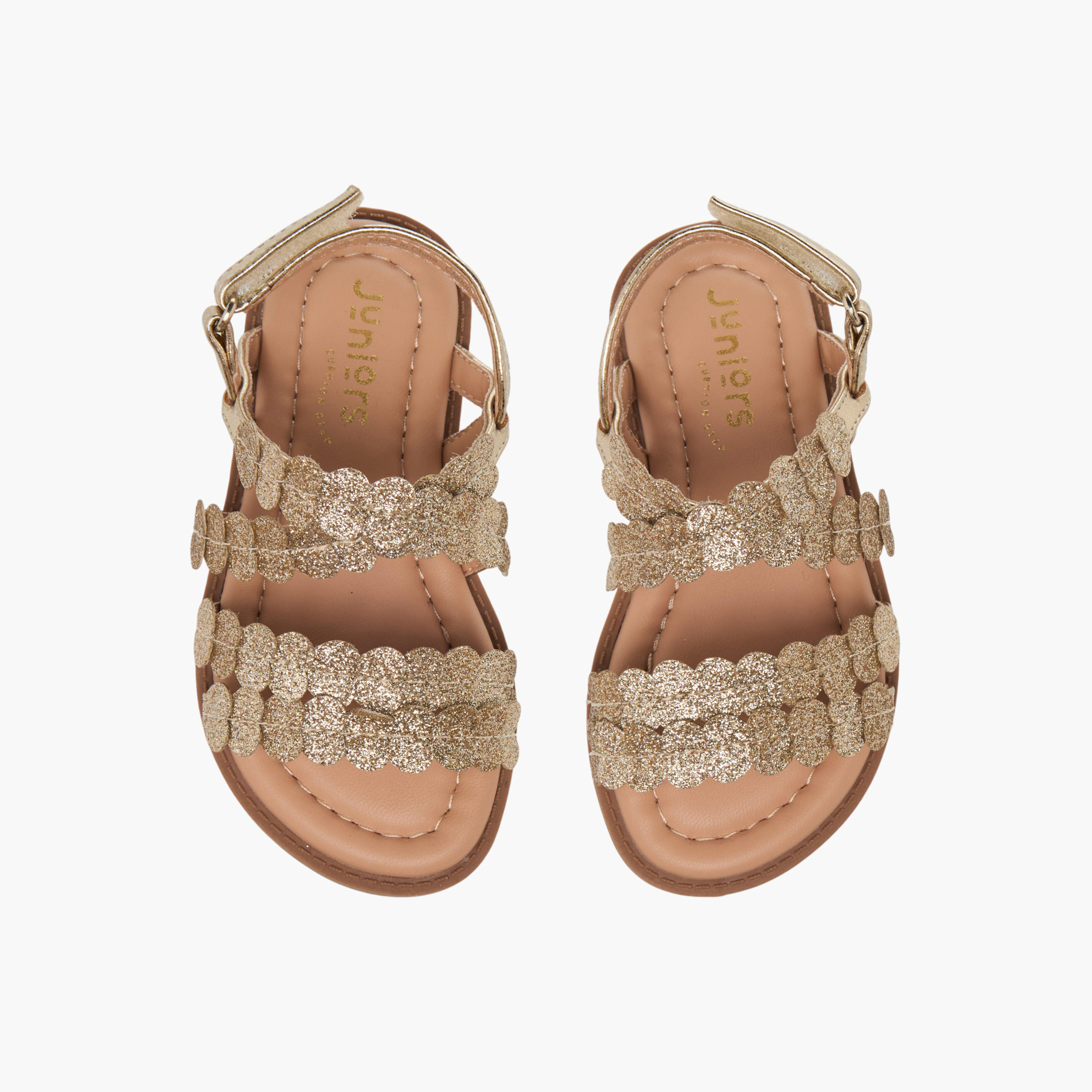 Juniors Girls Petal Applique Hook and Loop Strap Sandals-girls-shoes-sandals-image-1