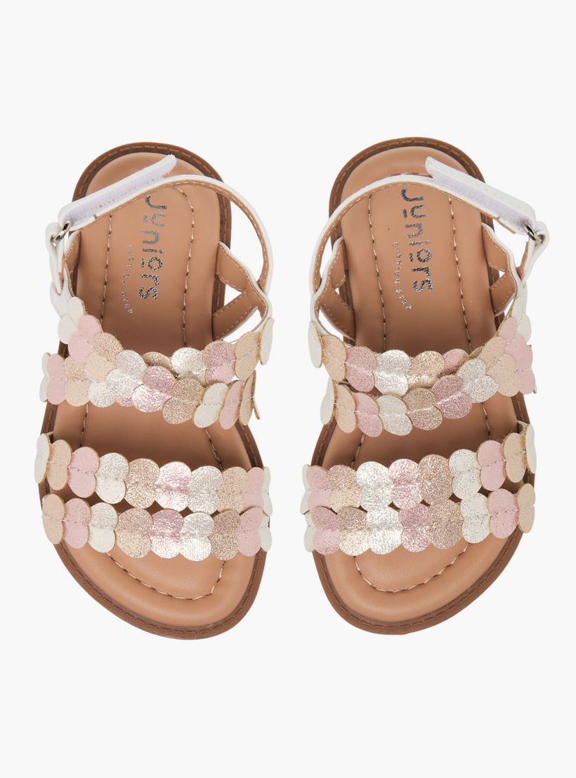 صندل مزخرف بشريط إغلاق لاصق للبنات من جونيورز-girls-shoes-sandals-image-1