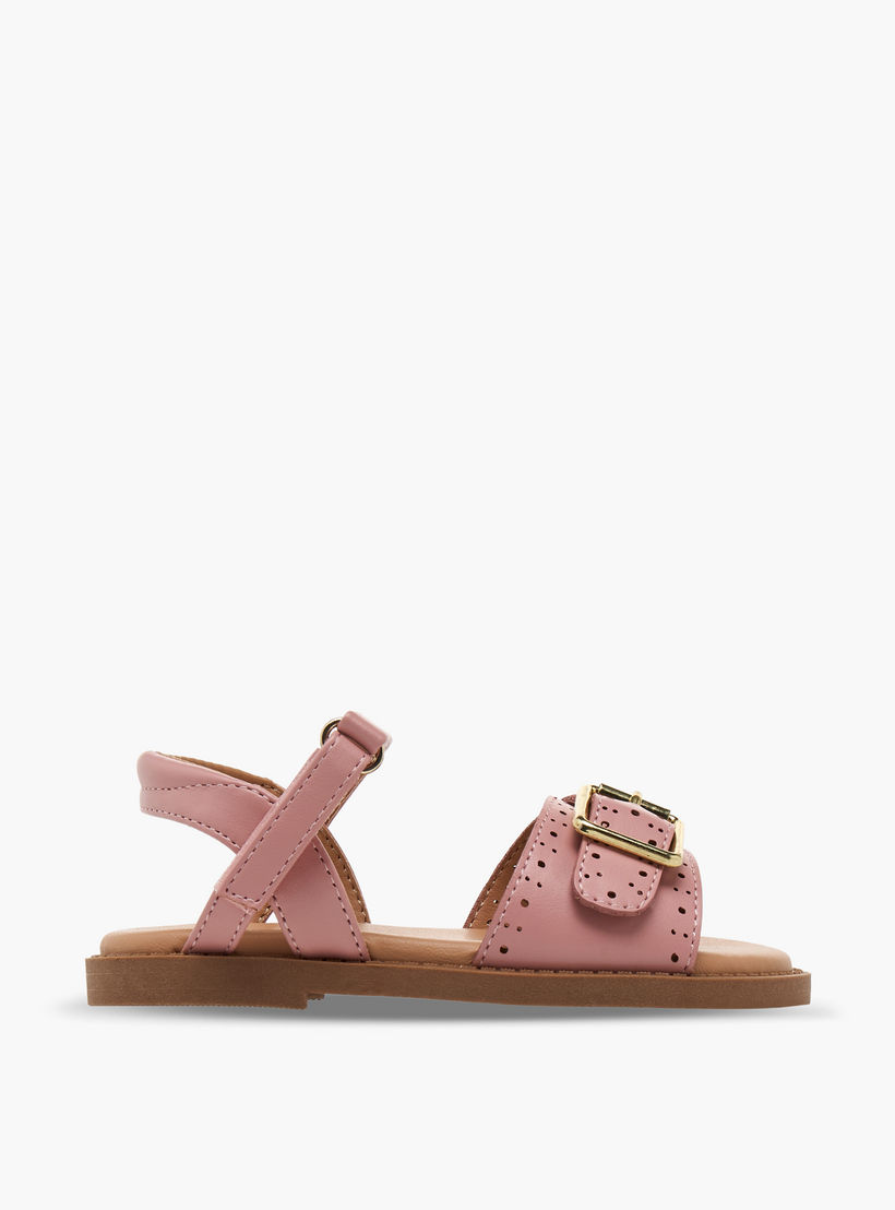 Juniors Girls Laser Cut Design Hook & Loop Sandals-girls-shoes-sandals-image-2