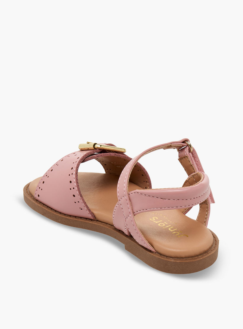 Juniors Girls Laser Cut Design Hook & Loop Sandals-girls-shoes-sandals-image-4