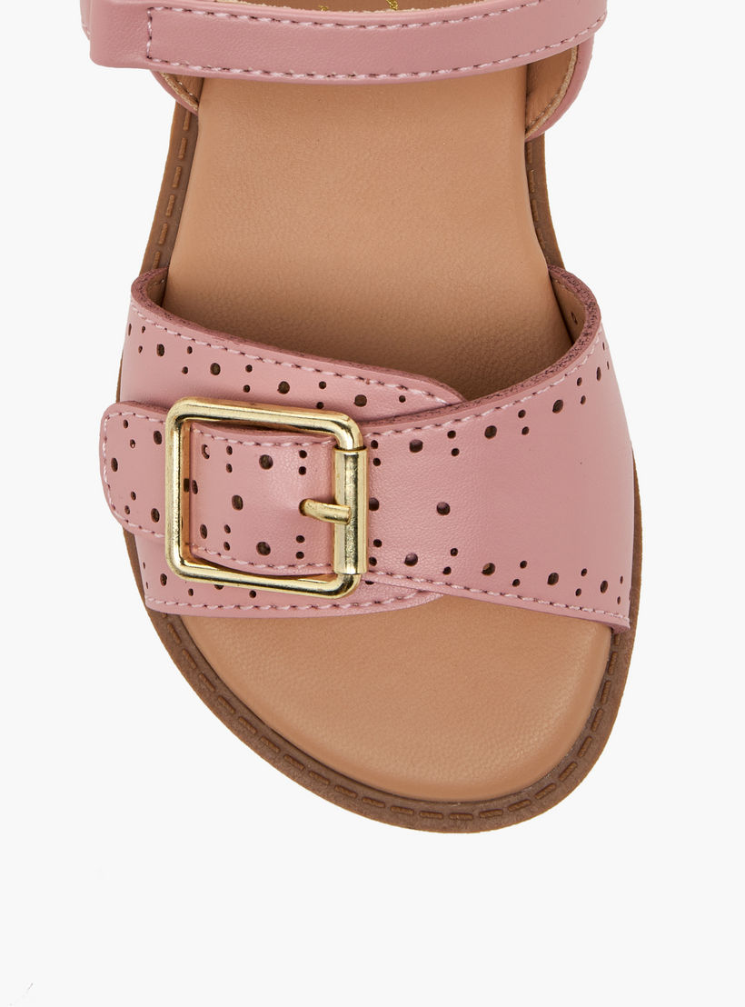 Juniors Girls Laser Cut Design Hook & Loop Sandals-girls-shoes-sandals-image-6