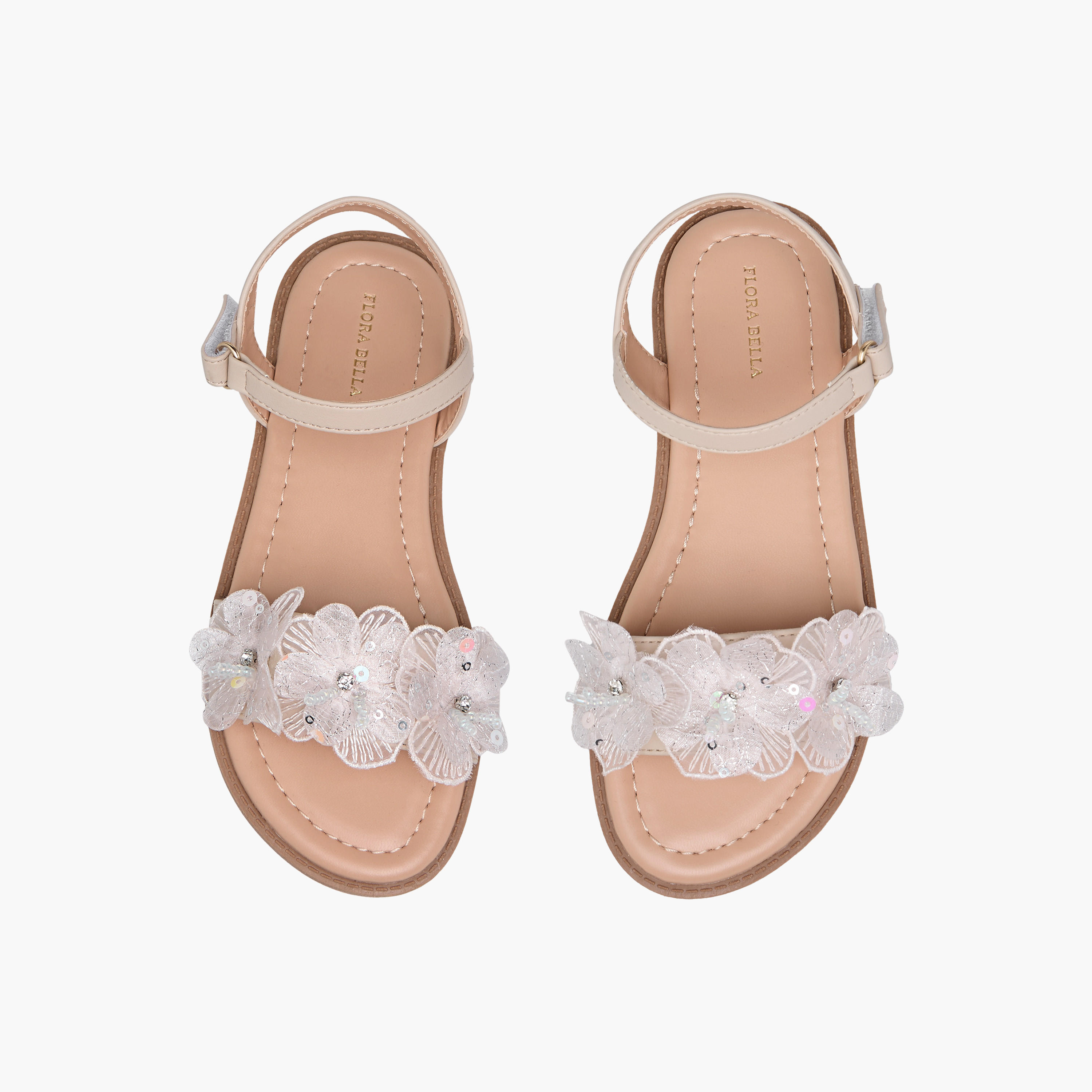 صندل بحزام وزخارف زهرية للبنات من فلورا بيلا-girls-shoes-sandals-image-1