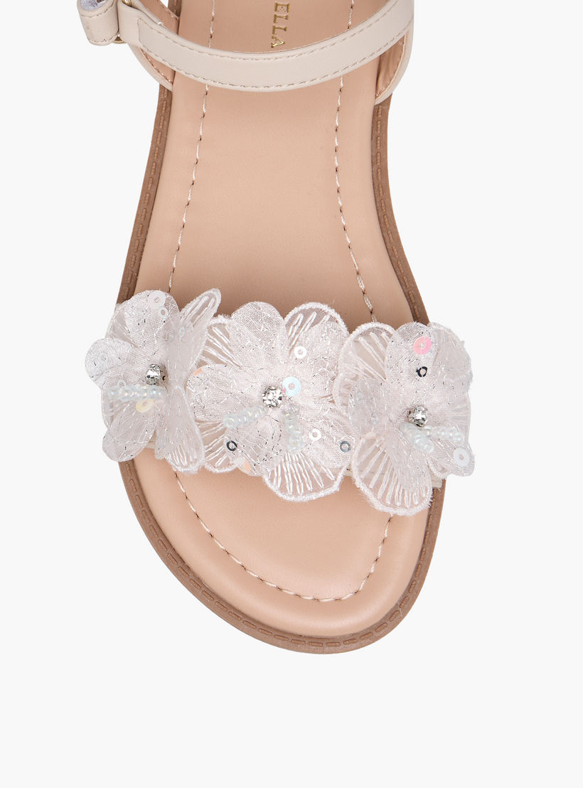 صندل بحزام وزخارف زهرية للبنات من فلورا بيلا-girls-shoes-sandals-image-3