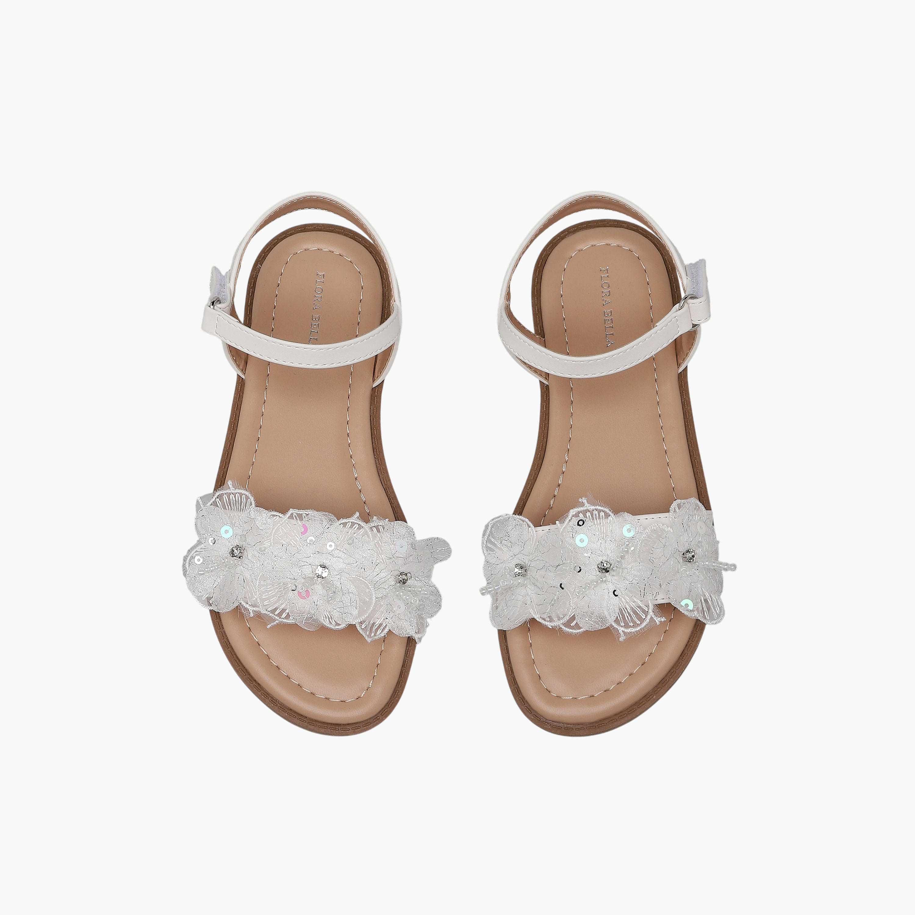 صندل بحزام وزخارف زهرية للبنات من فلورا بيلا-girls-shoes-sandals-image-1