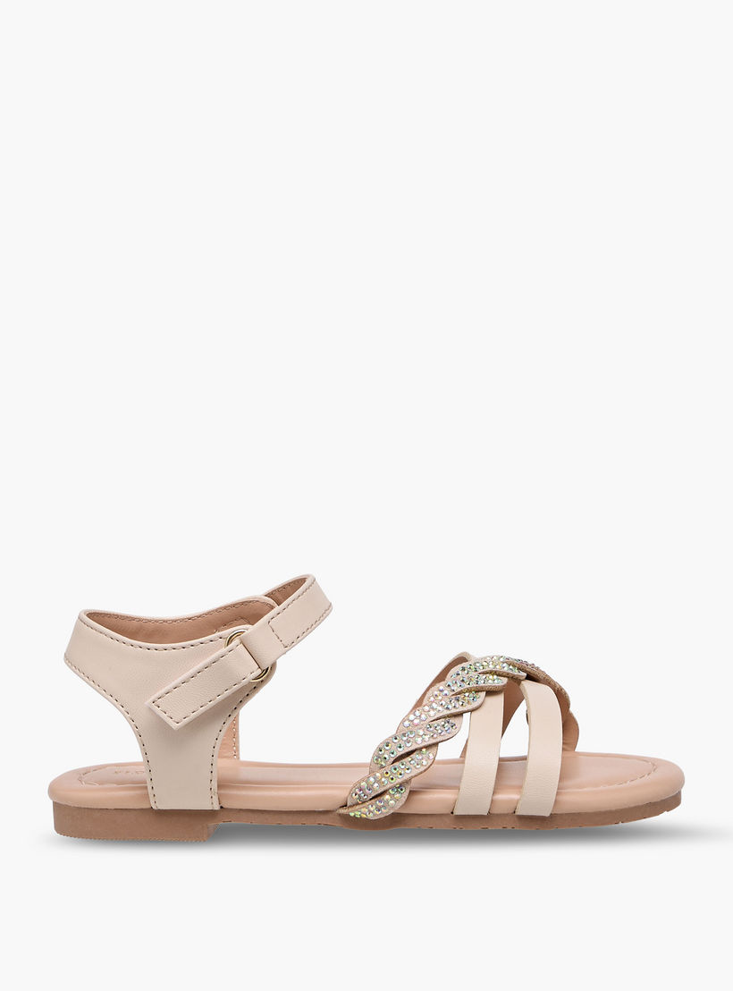 صندل مزين بشريط لاصق للبنات من فلورا بيلا-girls-shoes-sandals-image-2