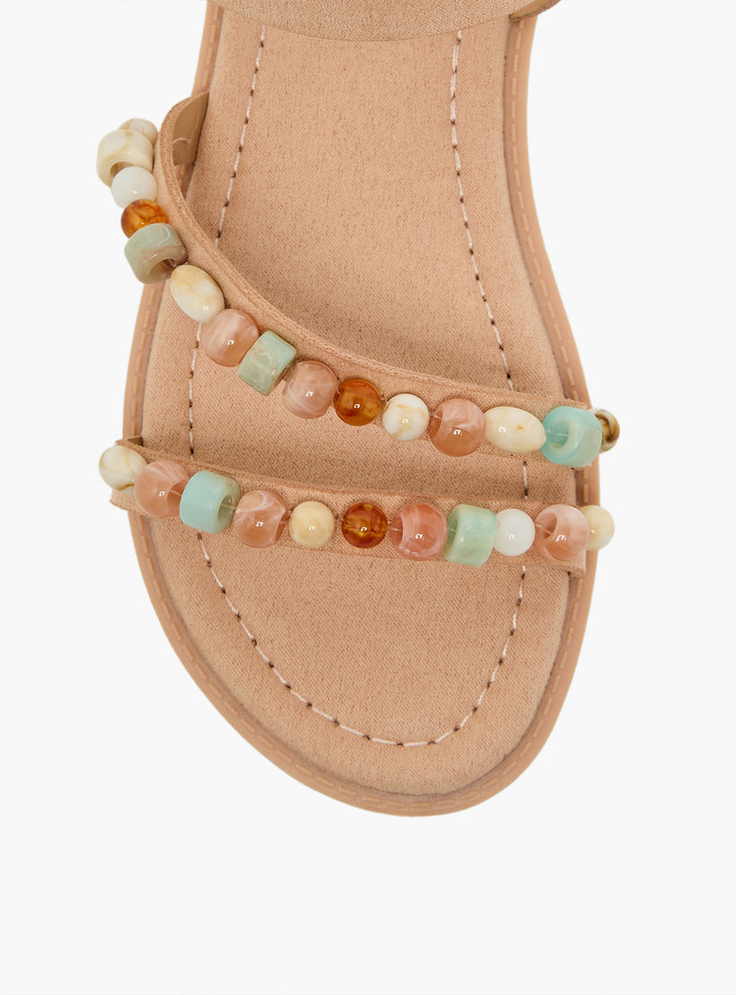 صندل مزين بالخرز بشريط إغلاق لاصق للبنات من ليتل ميسي-girls-shoes-sandals-image-7