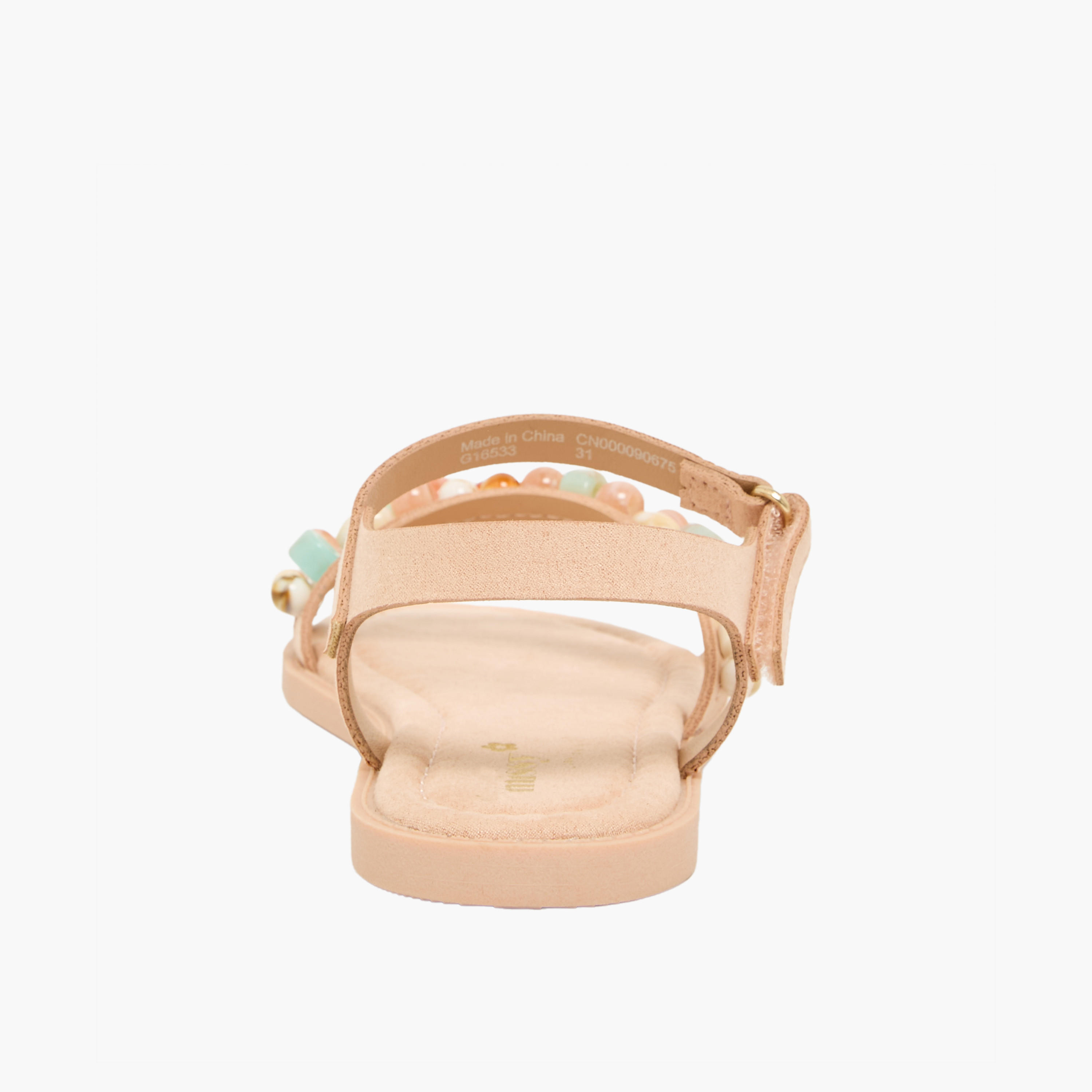 صندل مزين بالخرز بشريط إغلاق لاصق للبنات من ليتل ميسي-girls-shoes-sandals-image-8