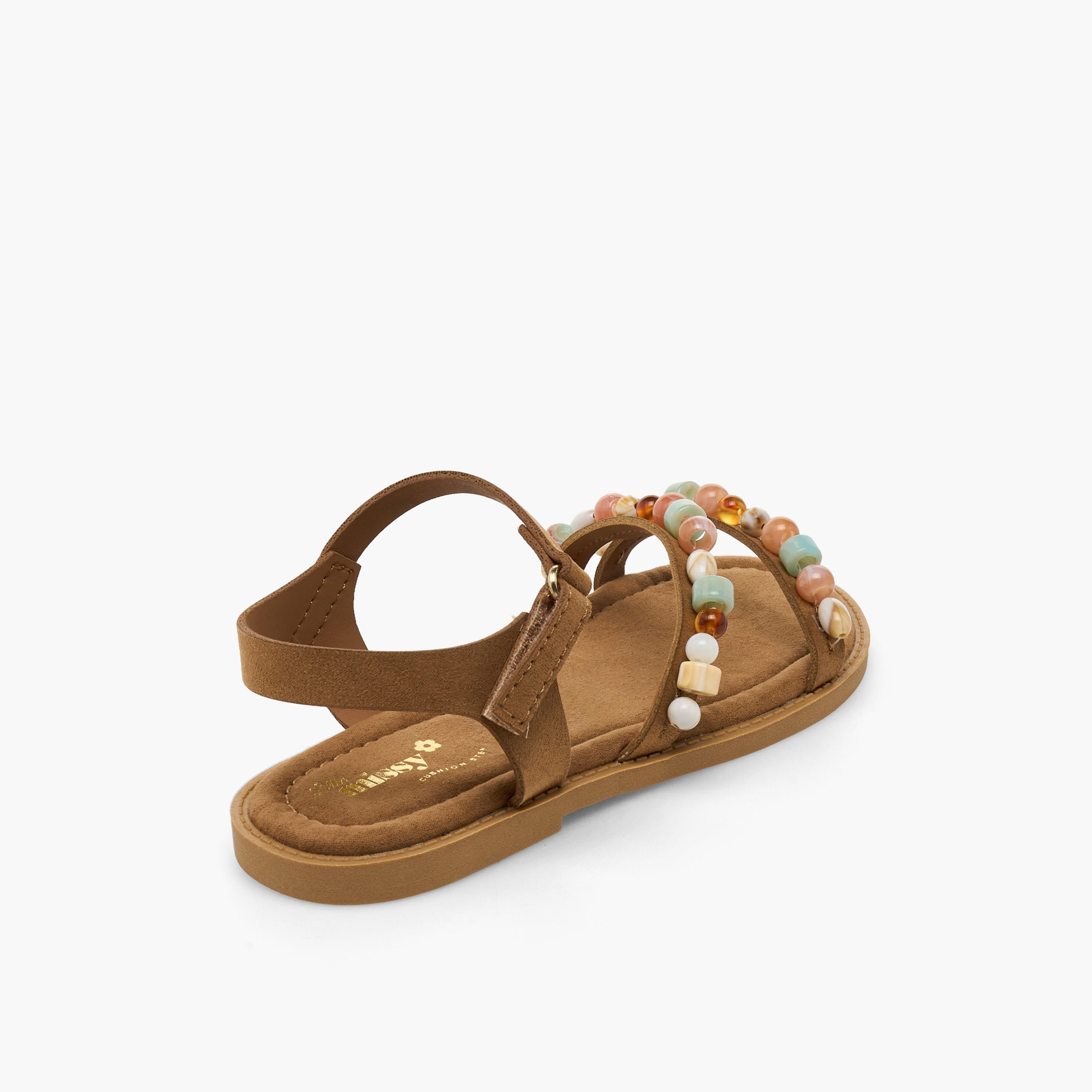 صندل مزين بالخرز بشريط إغلاق لاصق للبنات من ليتل ميسي-girls-shoes-sandals-image-5