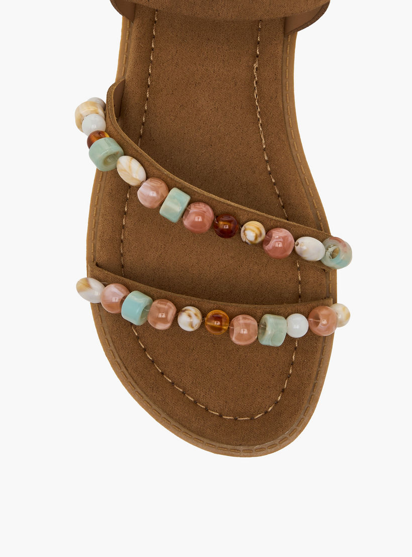 صندل مزين بالخرز بشريط إغلاق لاصق للبنات من ليتل ميسي-girls-shoes-sandals-image-6