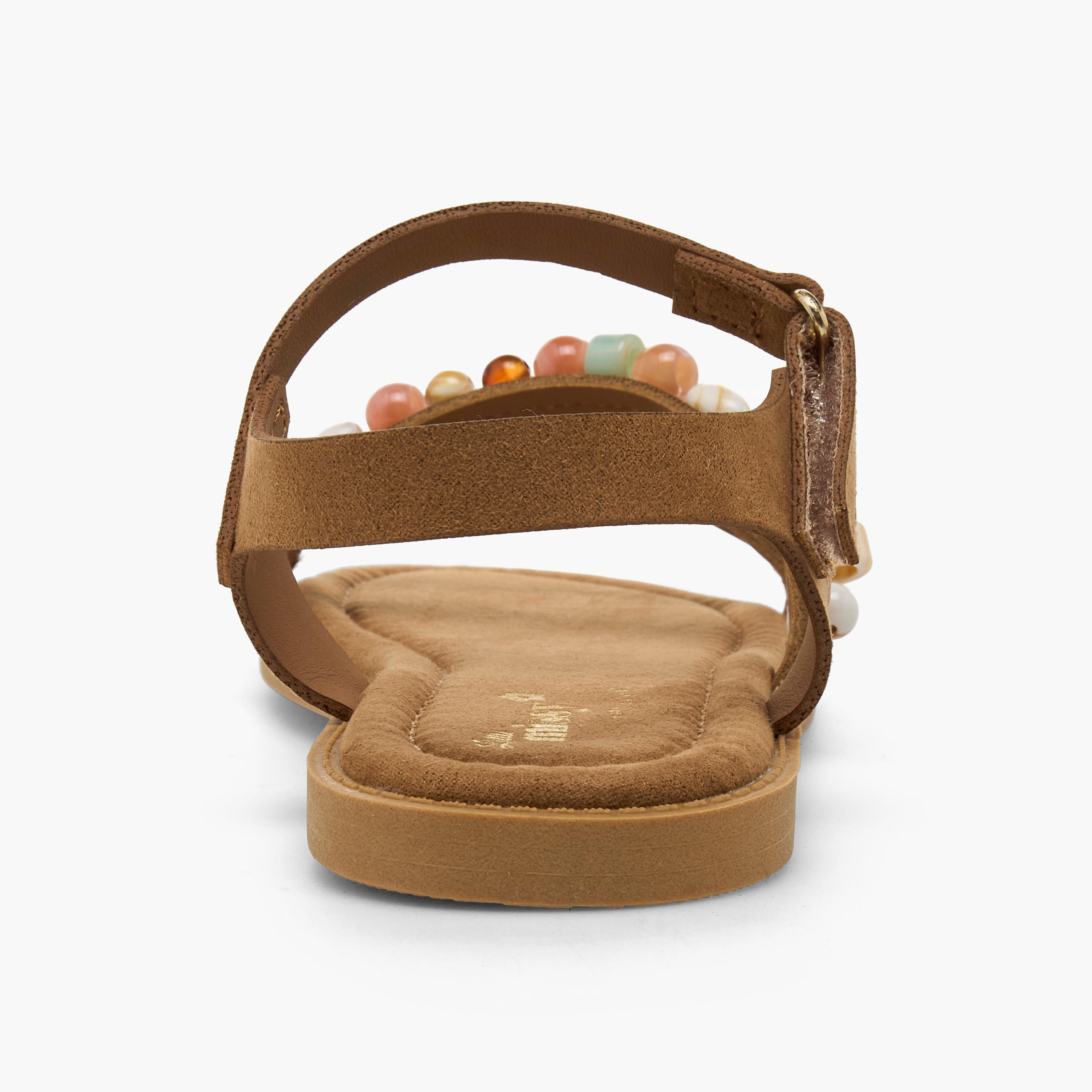 صندل مزين بالخرز بشريط إغلاق لاصق للبنات من ليتل ميسي-girls-shoes-sandals-image-7