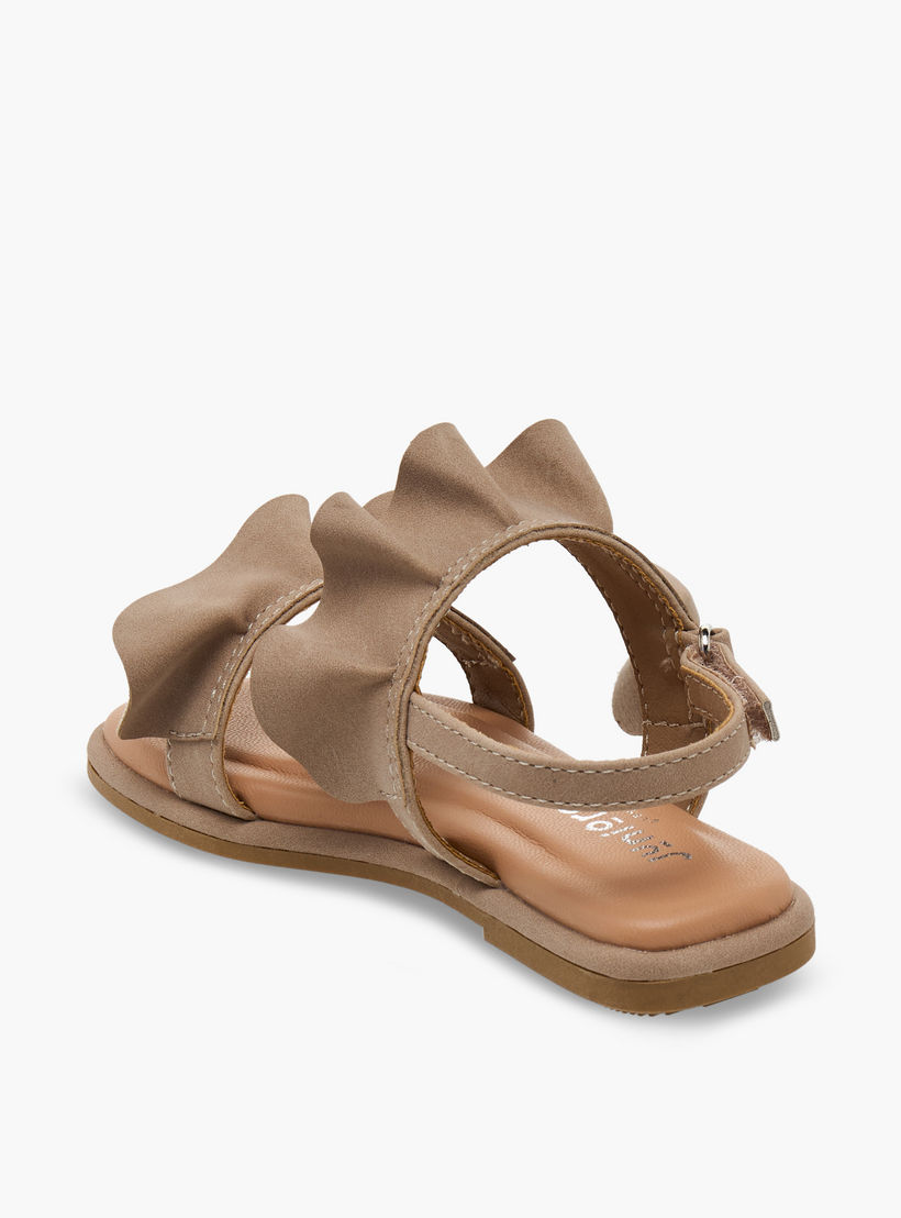 Juniors Girls Ruffle Design Hook & Loop Sandals-girls-shoes-sandals-image-4