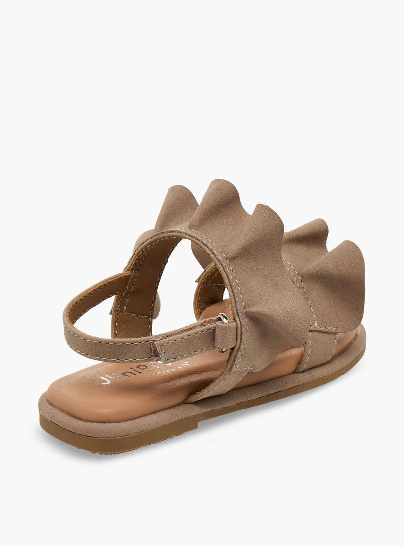 Juniors Girls Ruffle Design Hook & Loop Sandals-girls-shoes-sandals-image-5