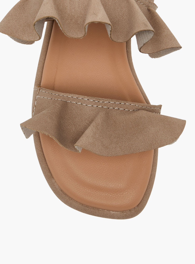 Juniors Girls Ruffle Design Hook & Loop Sandals-girls-shoes-sandals-image-6
