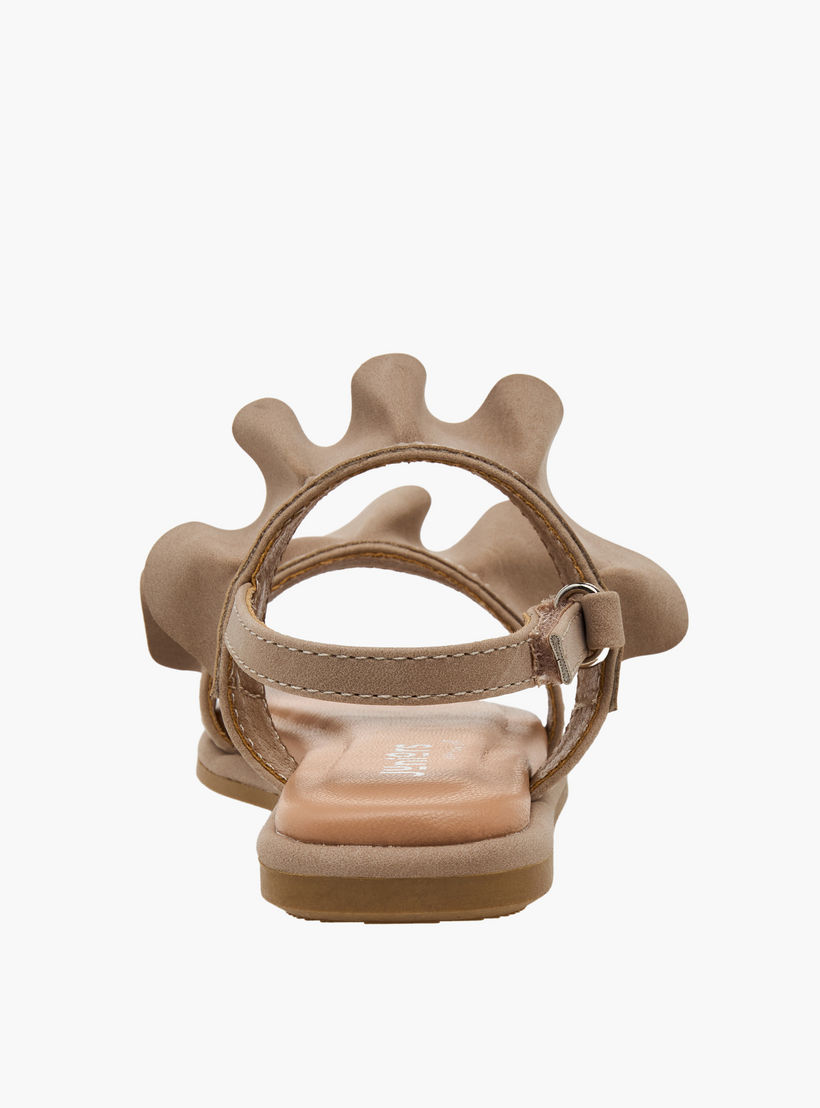 Juniors Girls Ruffle Design Hook & Loop Sandals-girls-shoes-sandals-image-7
