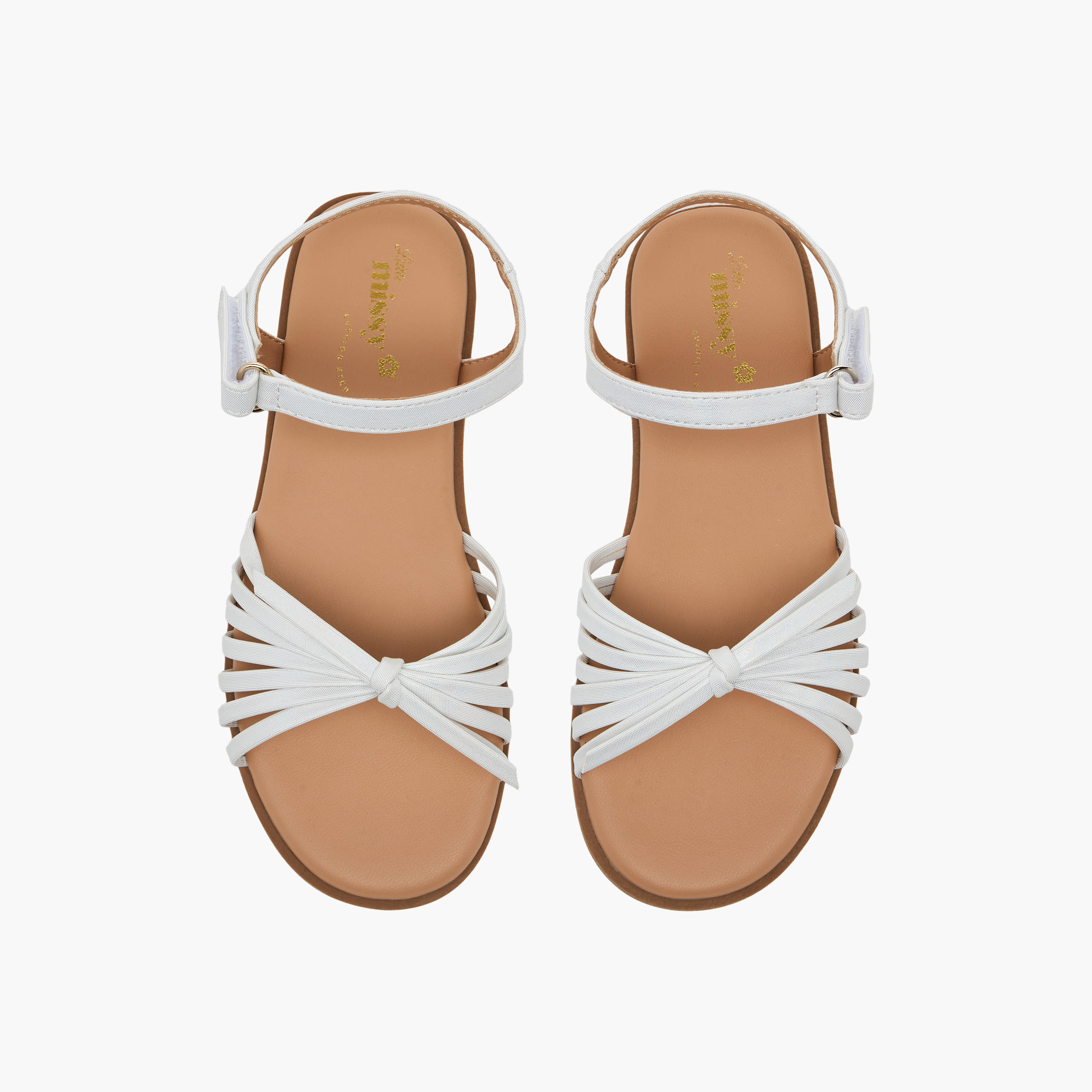 صندل متعدد الأحزمة بشريط إغلاق لاصق للبنات من ليتل ميسي-girls-shoes-sandals-image-1