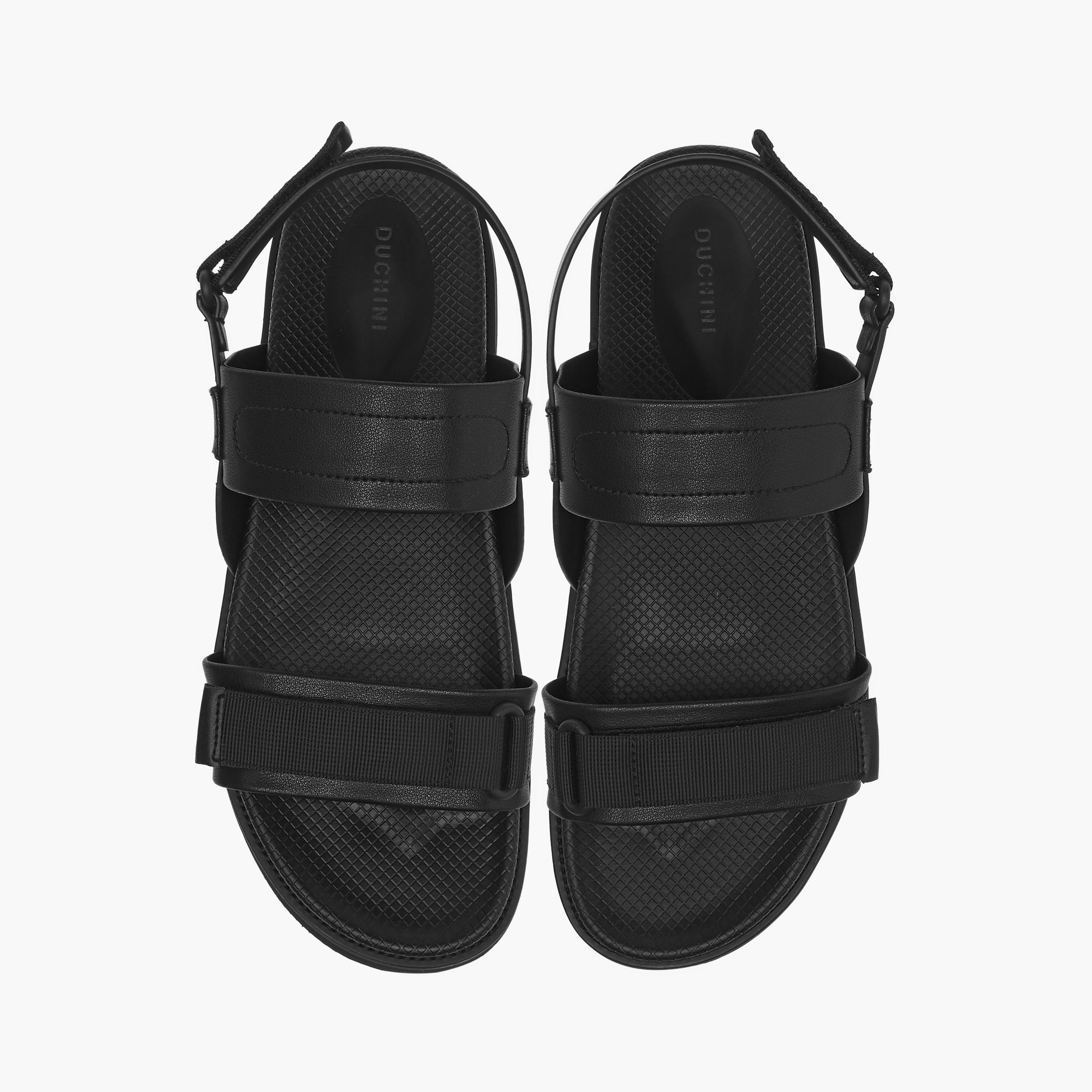 Duchini Men's Strap Detail Comfort Sandals with Hook and Loop Closure-men-shoes-sandals-image-1