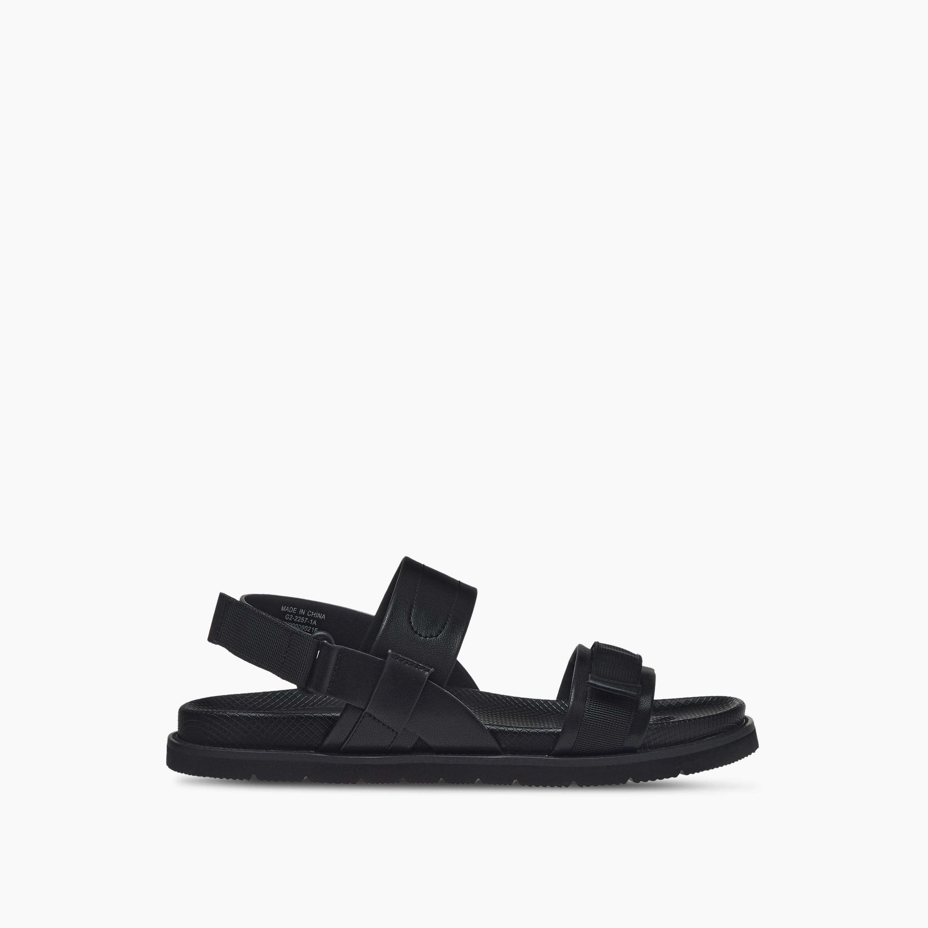 Duchini Men's Strap Detail Comfort Sandals with Hook and Loop Closure-men-shoes-sandals-image-2
