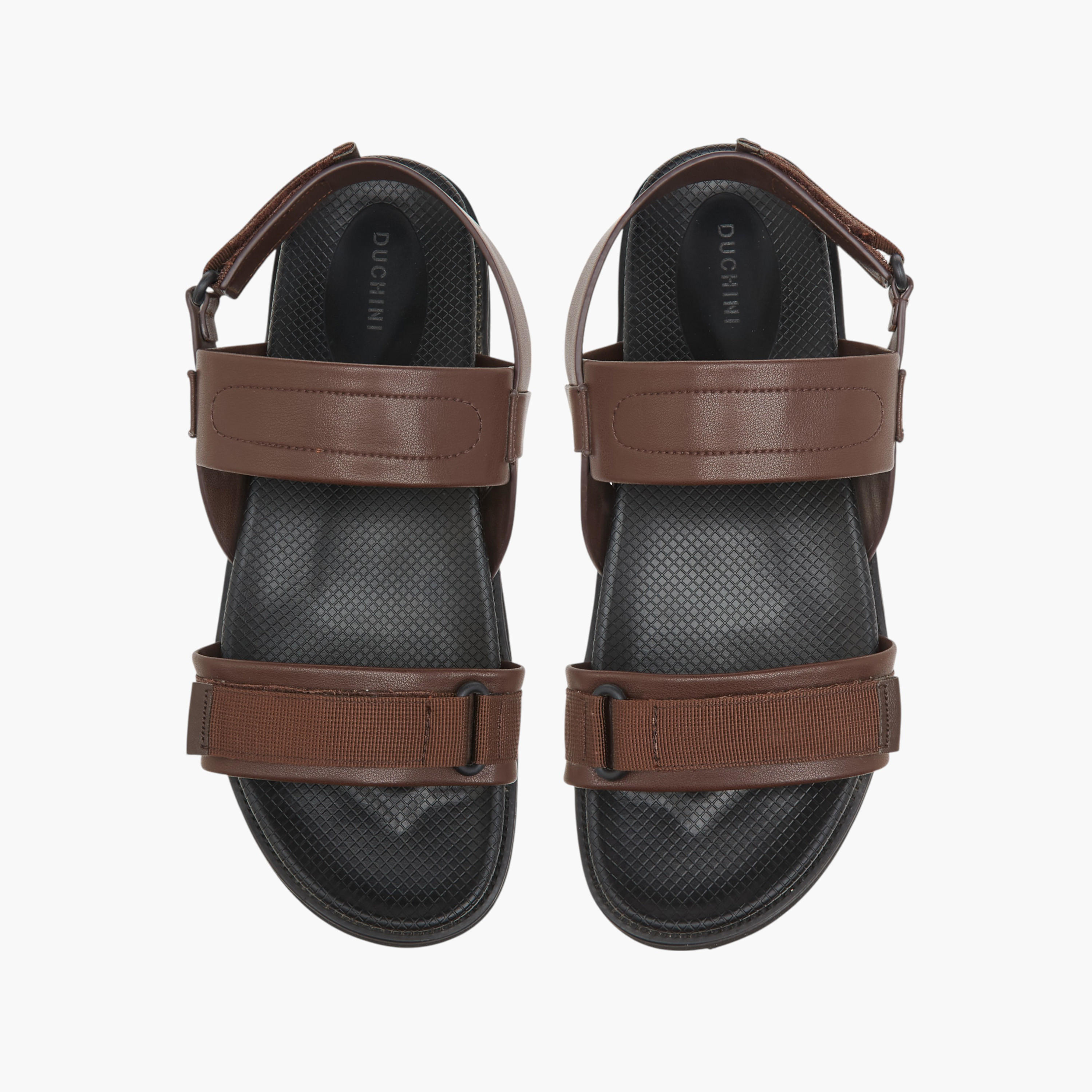 Duchini Men's Strap Detail Comfort Sandals with Hook and Loop Closure-men-shoes-sandals-image-1