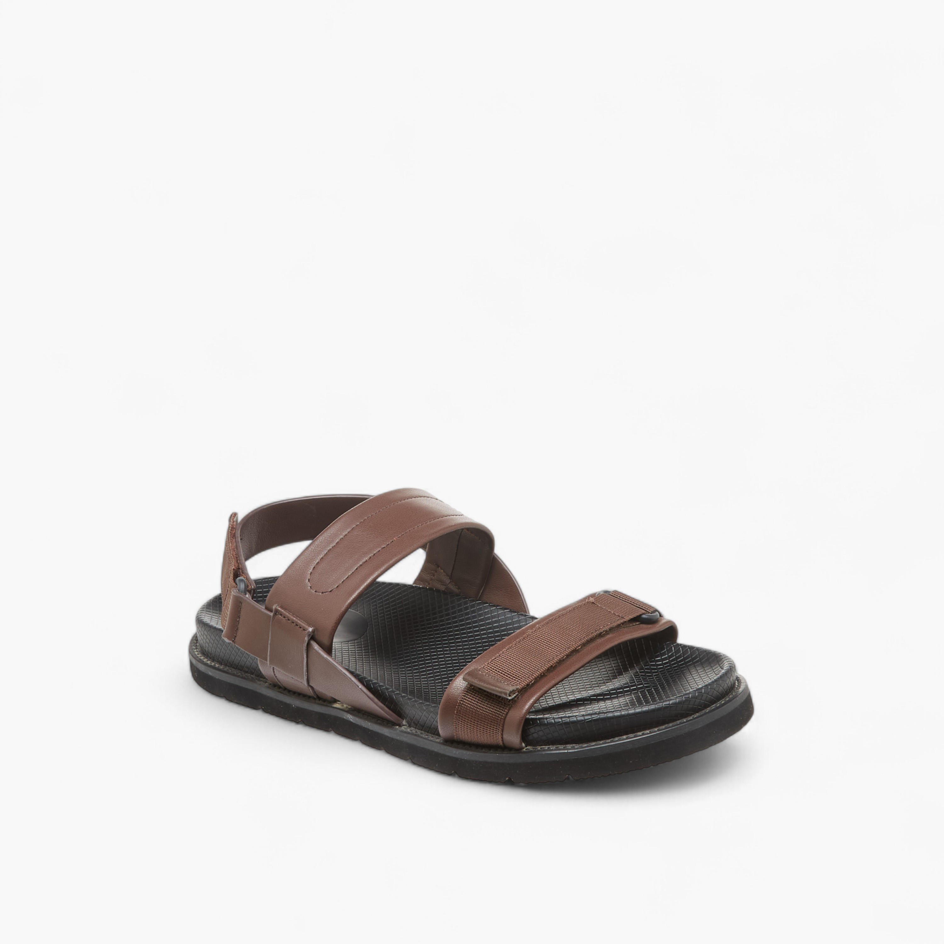 Duchini Men's Strap Detail Comfort Sandals with Hook and Loop Closure-men-shoes-sandals-image-2