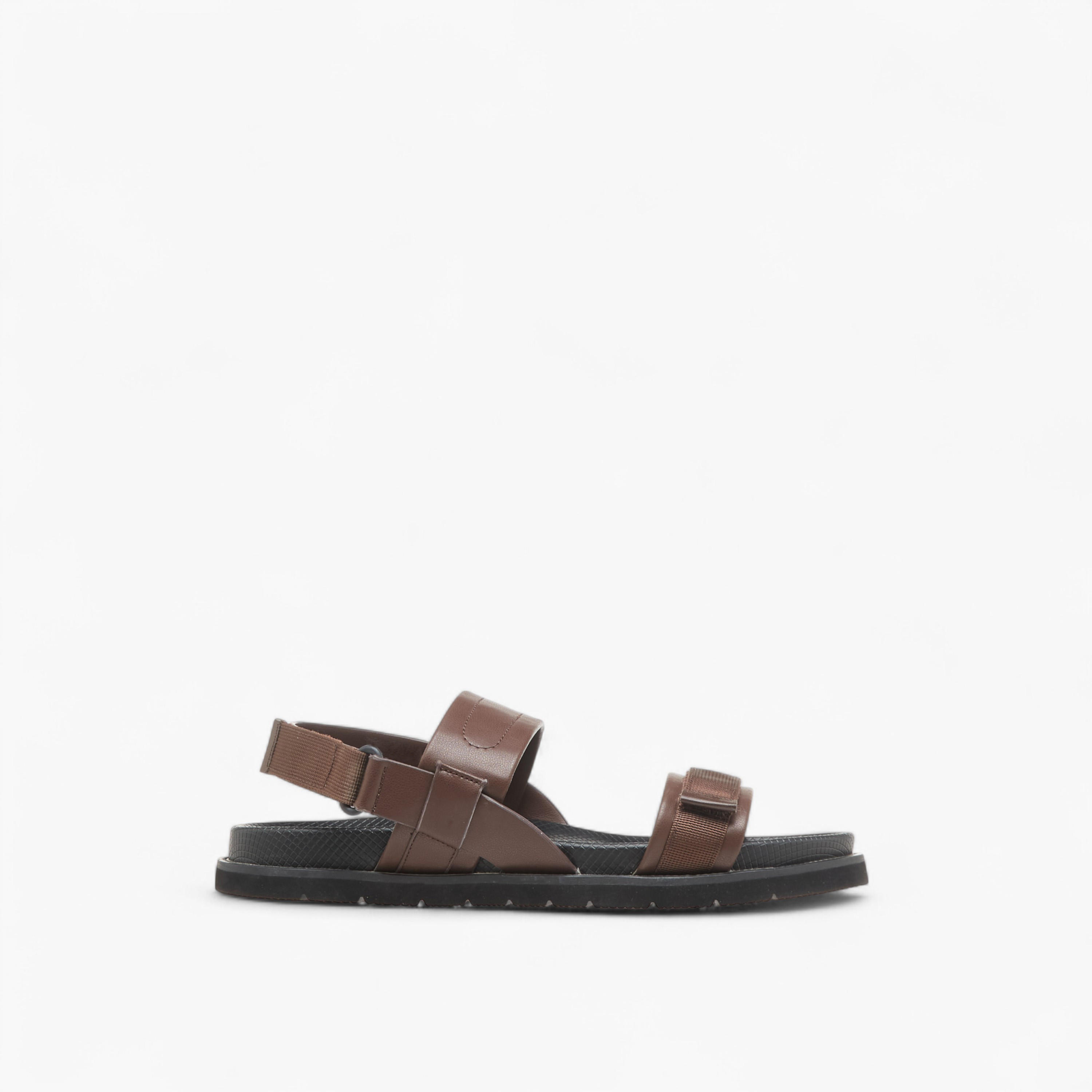 Duchini Men's Strap Detail Comfort Sandals with Hook and Loop Closure-men-shoes-sandals-image-3