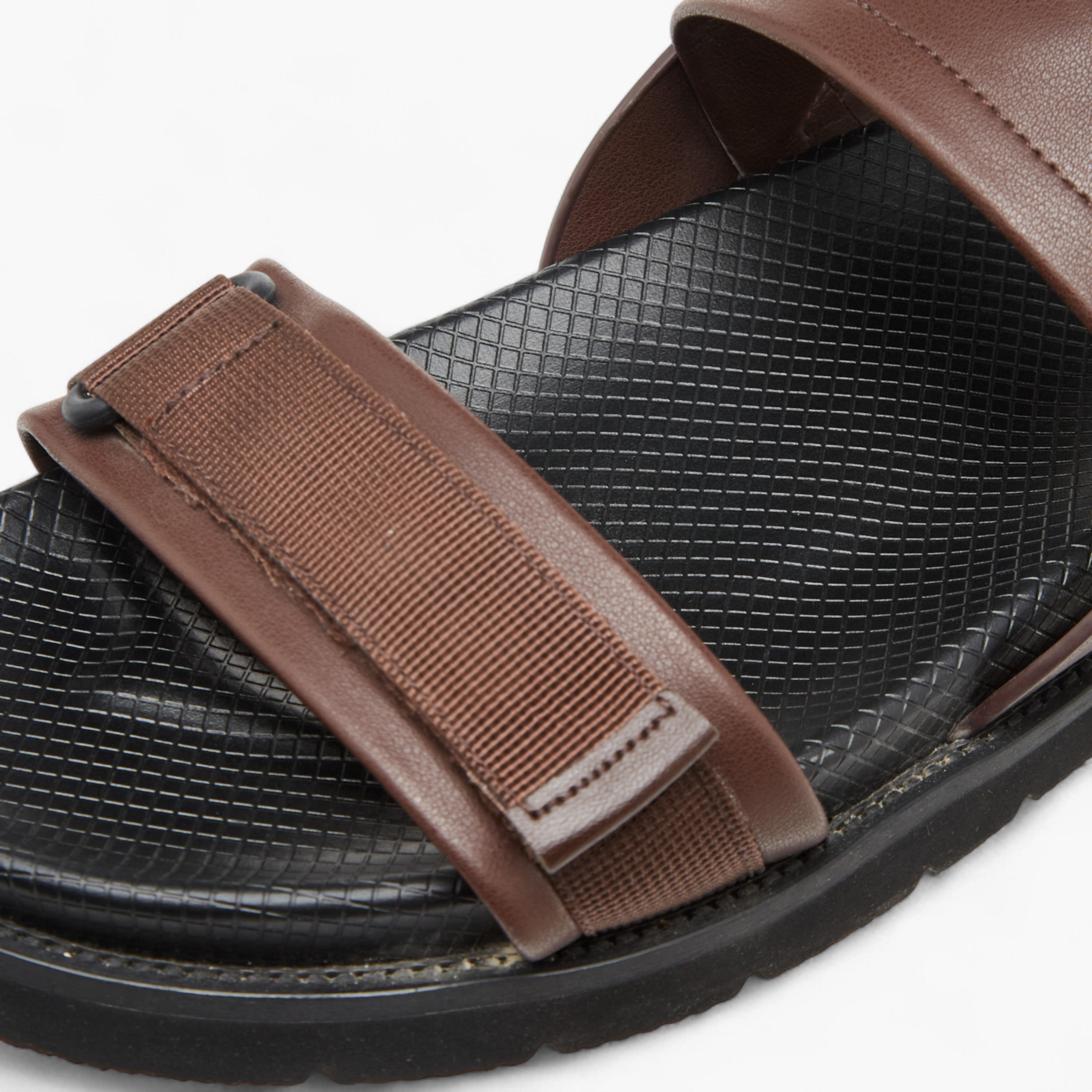 Duchini Men's Strap Detail Comfort Sandals with Hook and Loop Closure-men-shoes-sandals-image-4