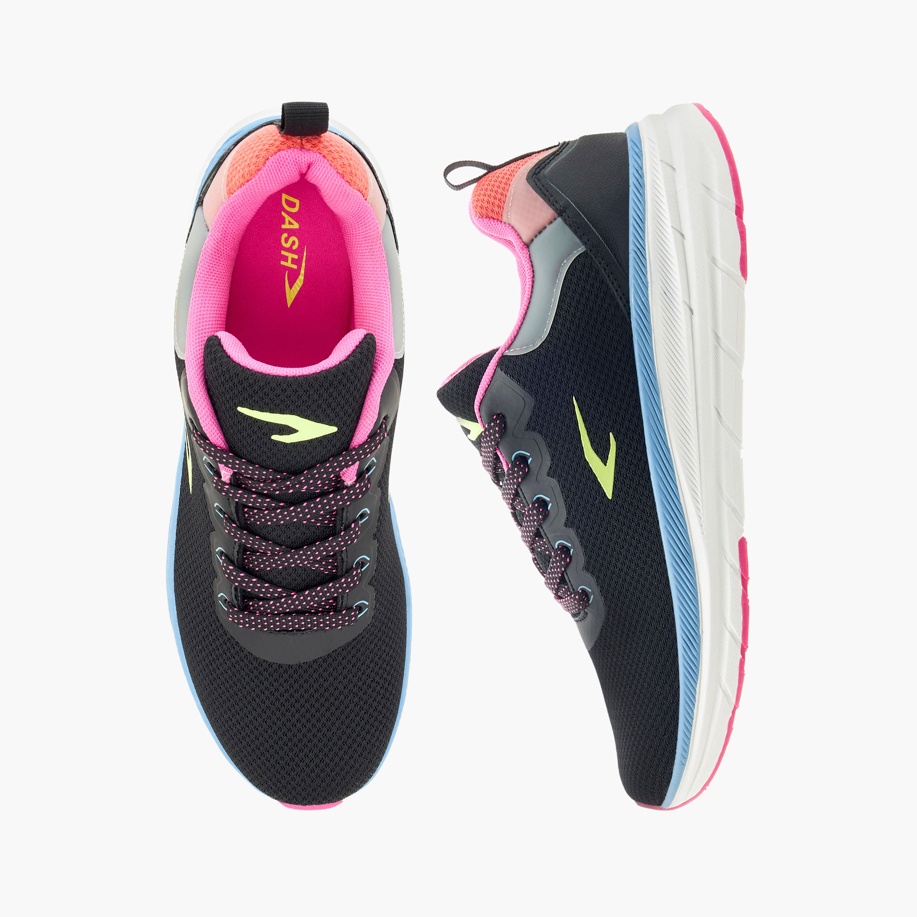 Dash Colourblock Sports Shoes with Lace-Up Closure-women-shoes-sneakers-image-1