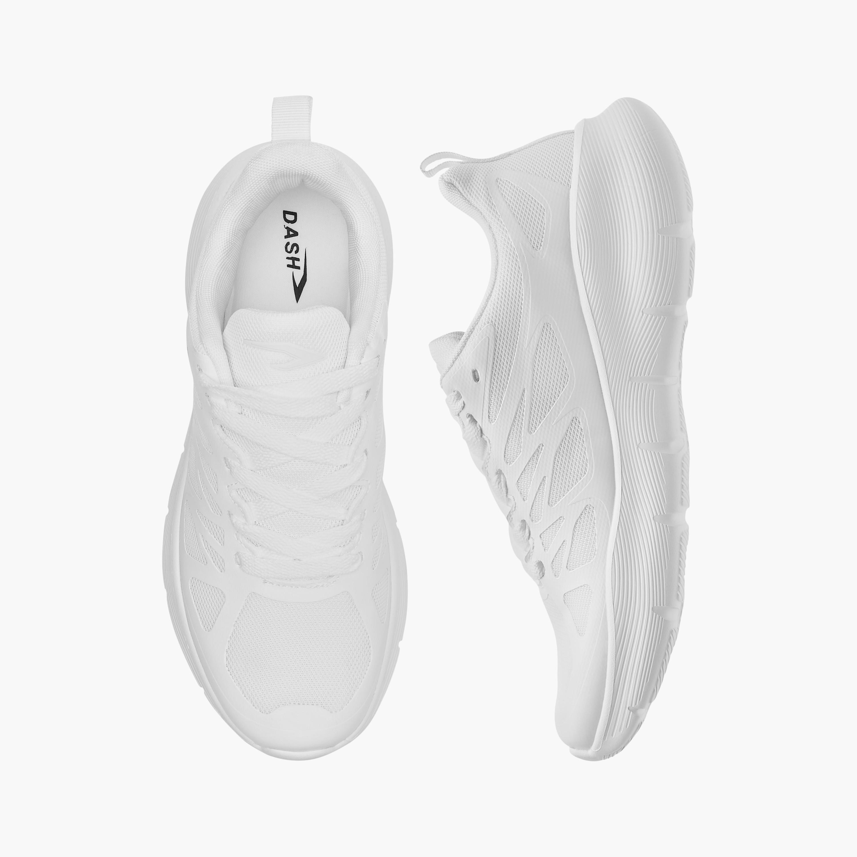 Dash Textured Lace-Up Sports Shoes with Pull Tabs-women-shoes-sneakers-image-1