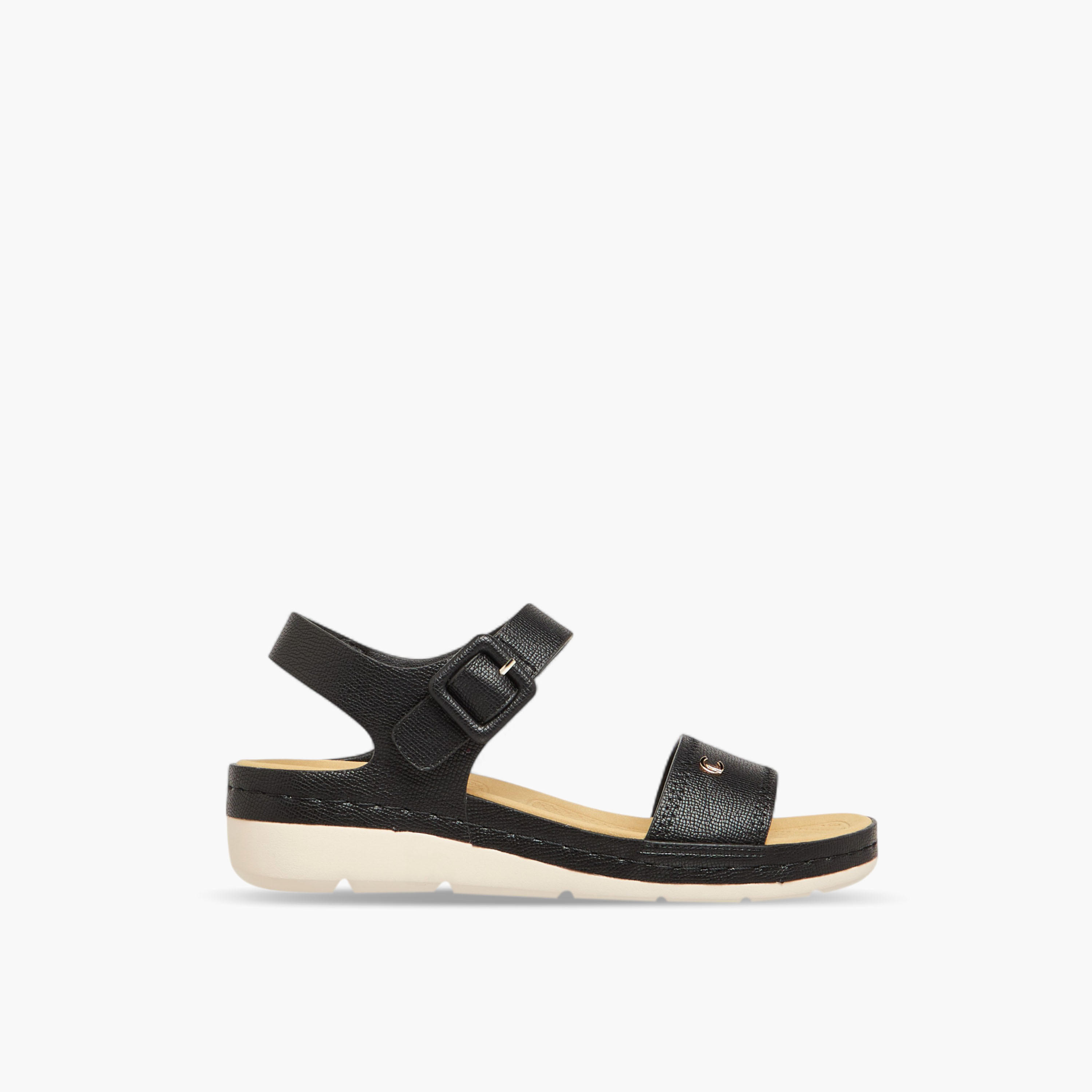 Le Confort Textured Sandals with Hook and Loop Closure-women-shoes-sandals-heeled-image-2