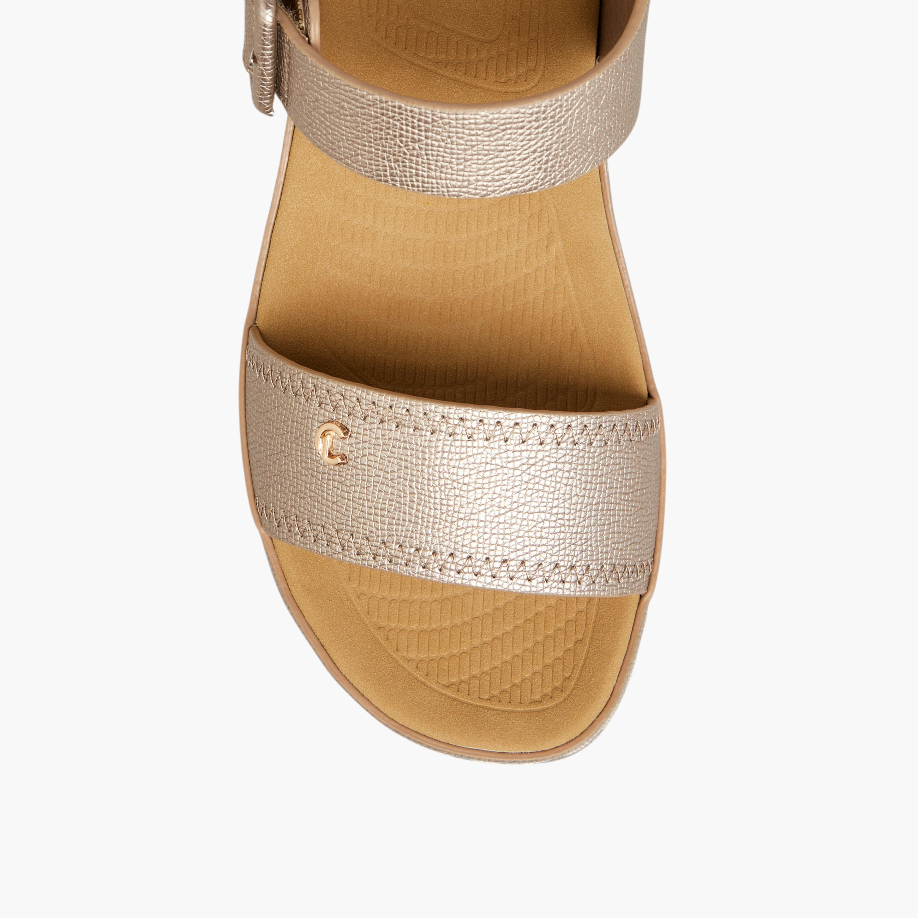 Le Confort Textured Sandals with Hook and Loop Closure-women-shoes-sandals-heeled-image-3