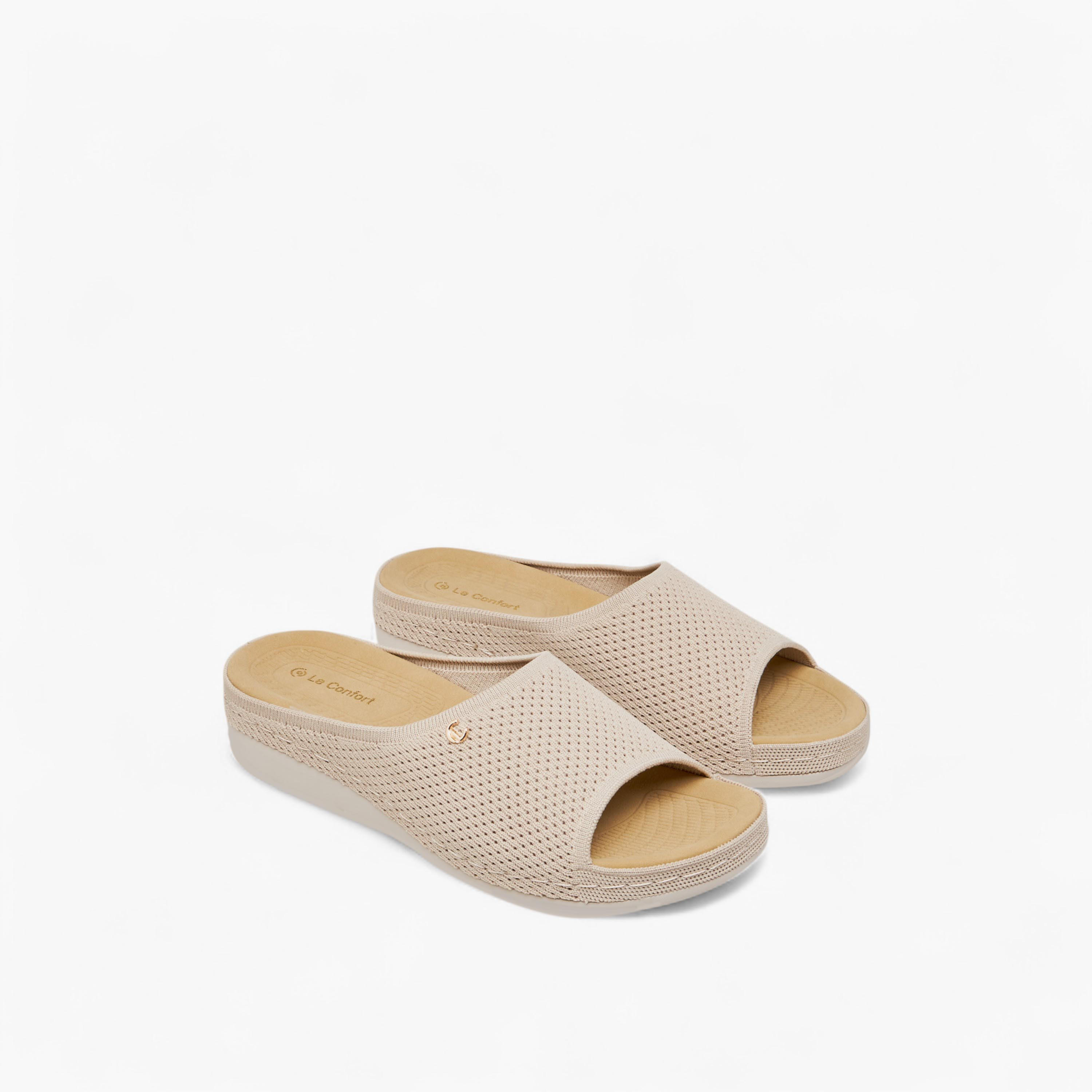 Le Confort Flyknit Textured Slip-On Comfort Sandals-women-shoes-sandals-heeled-image-1