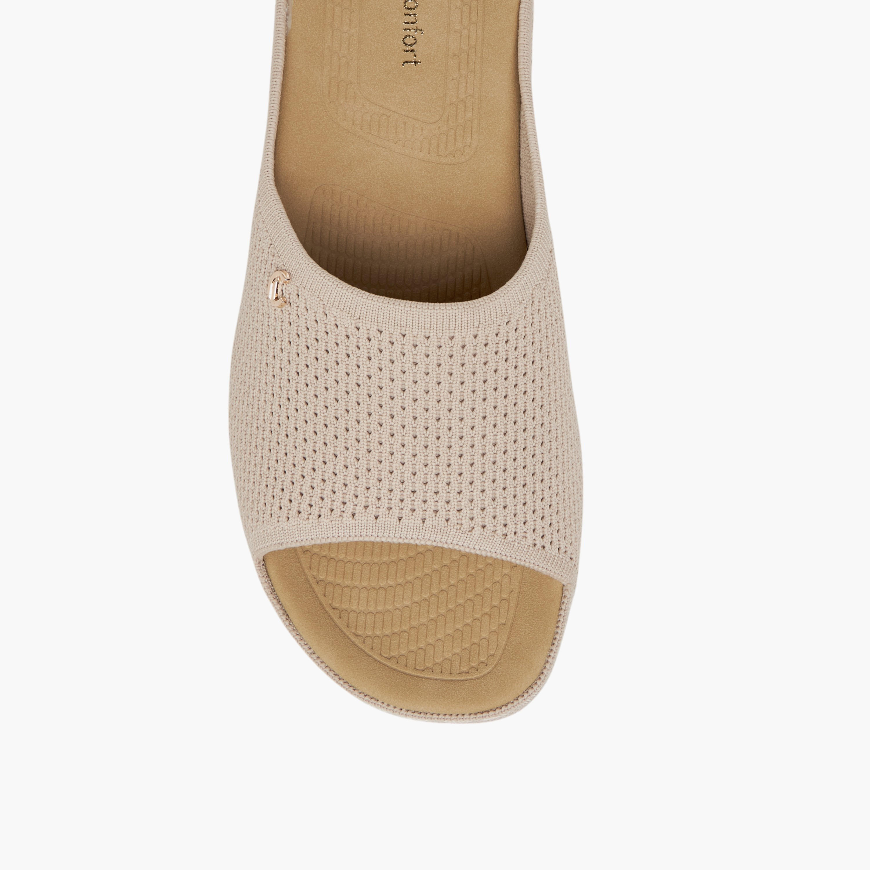 Le Confort Flyknit Textured Slip-On Comfort Sandals-women-shoes-sandals-heeled-image-4