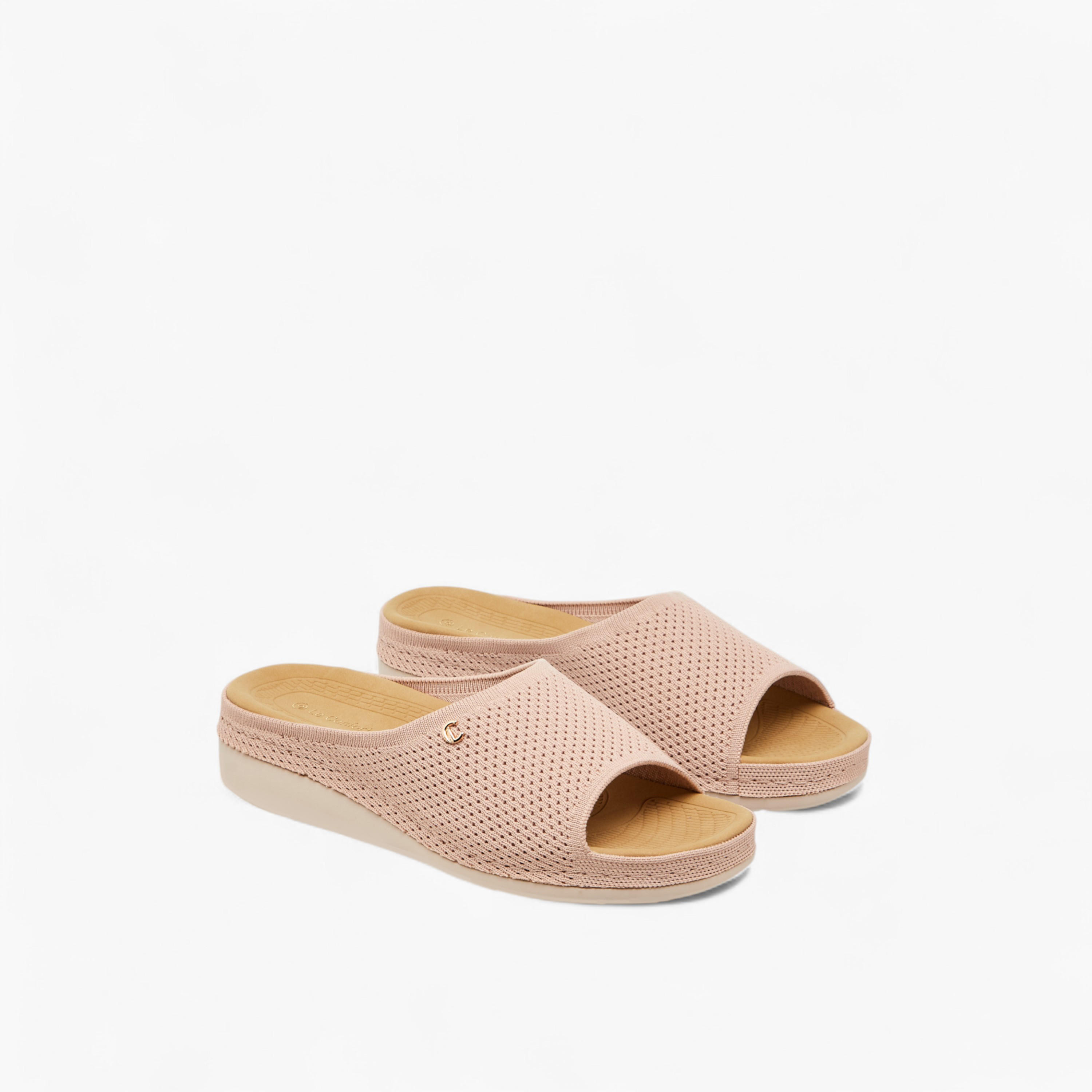 Le Confort Flyknit Textured Slip-On Comfort Sandals-women-shoes-sandals-heeled-image-1