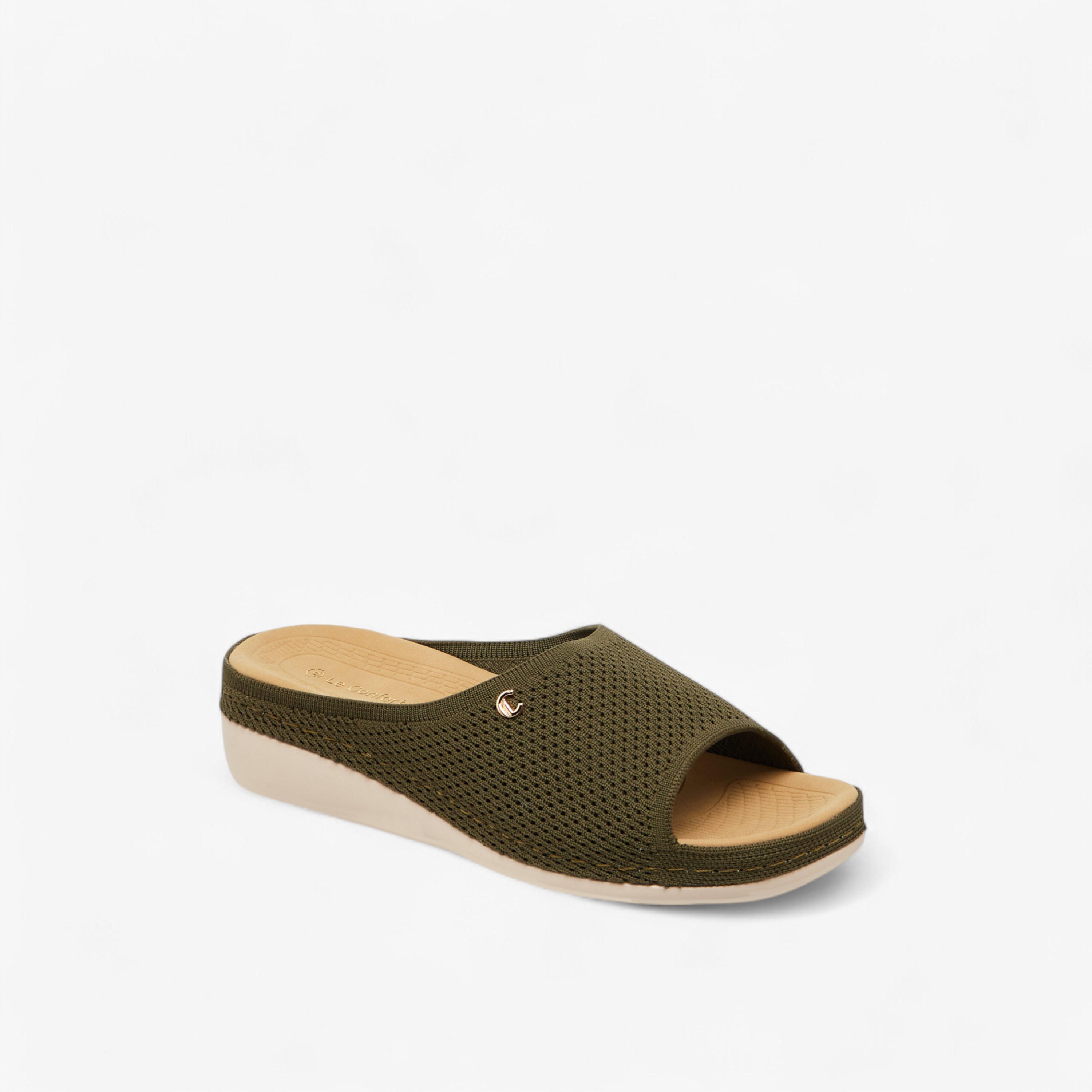 Le Confort Flyknit Textured Slip-On Comfort Sandals-women-shoes-sandals-heeled-image-2
