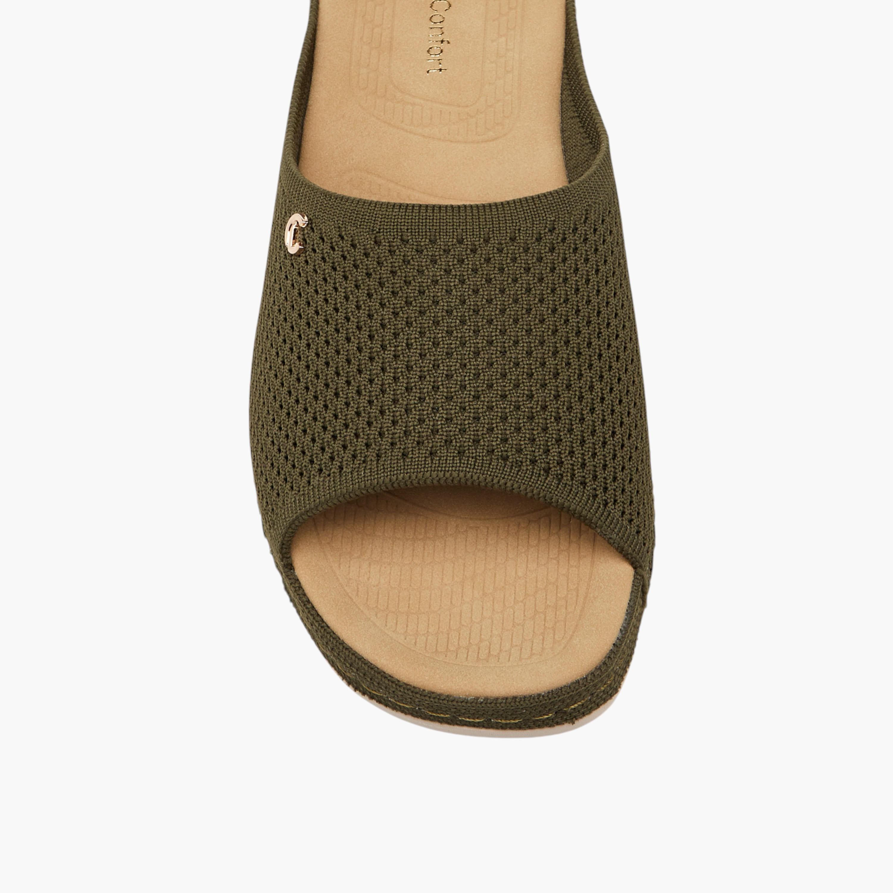 Le Confort Flyknit Textured Slip-On Comfort Sandals-women-shoes-sandals-heeled-image-4