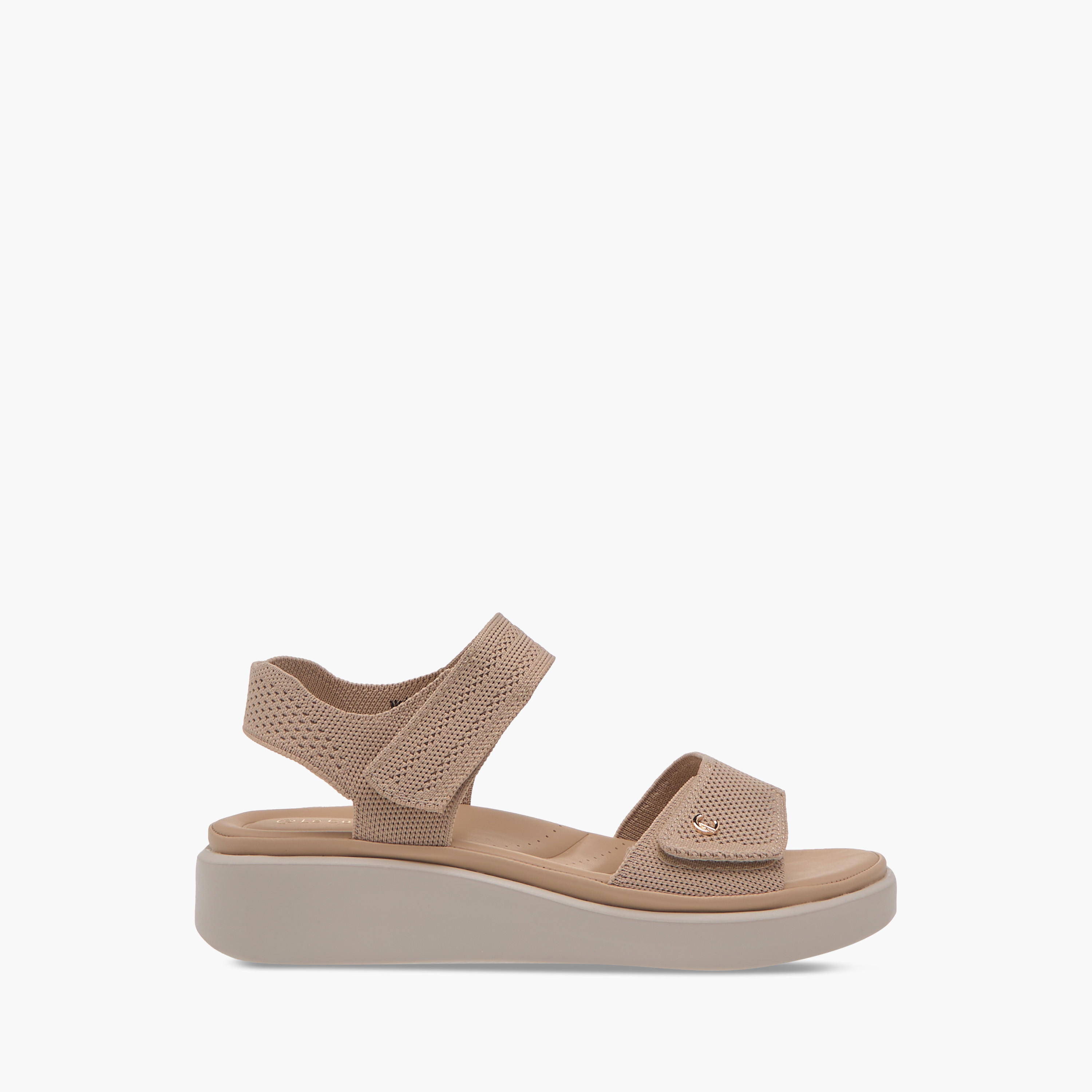 Le Confort Textured Comfort Sandals with Hook and Loop Closure-women-shoes-sandals-heeled-image-3