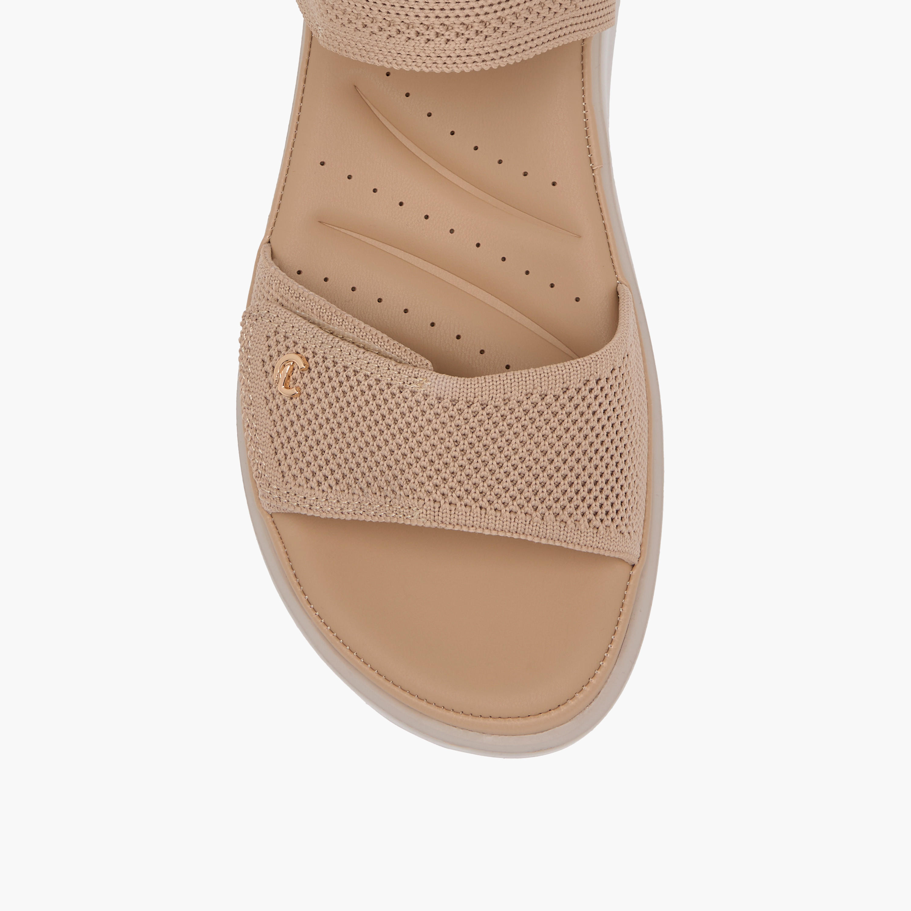 Le Confort Textured Comfort Sandals with Hook and Loop Closure-women-shoes-sandals-heeled-image-4