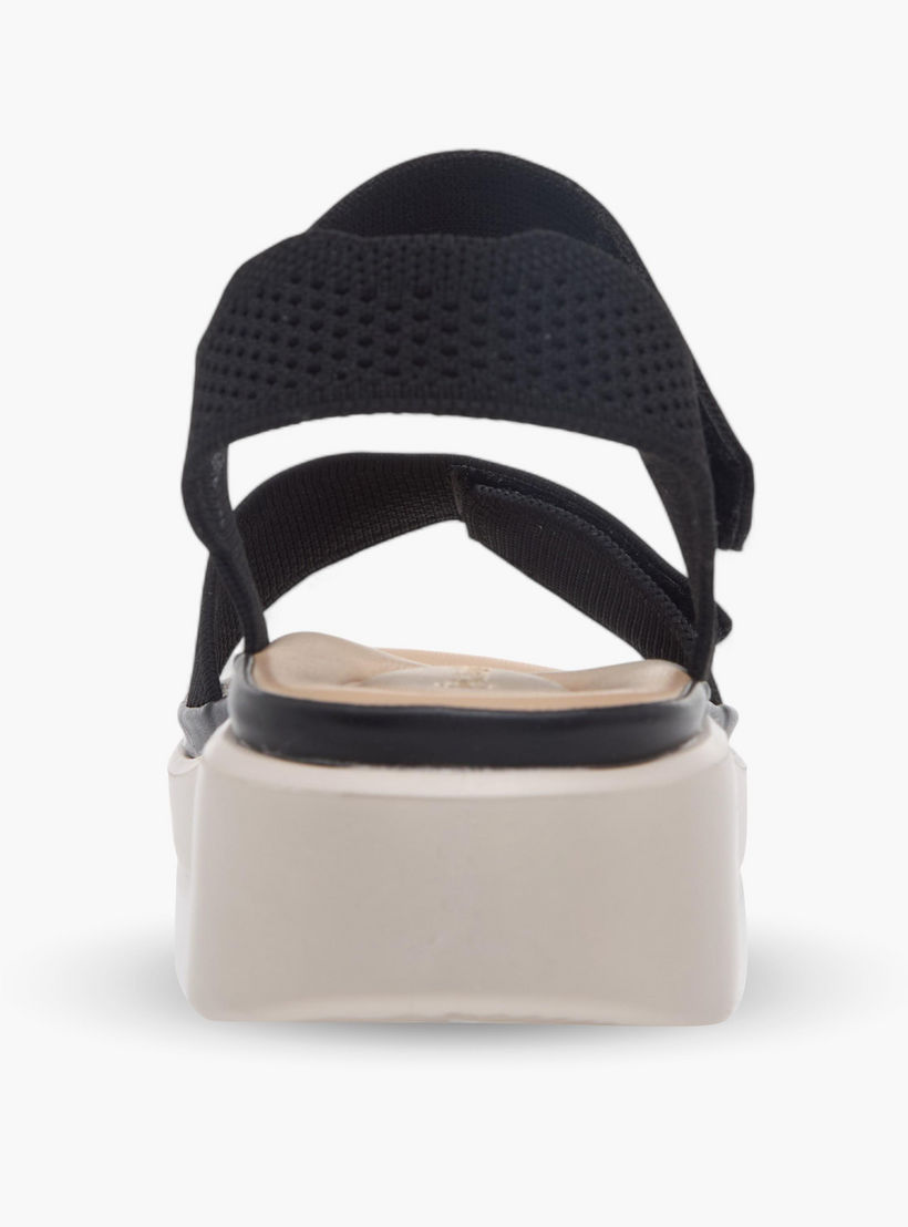 Le Confort Textured Comfort Sandals with Hook and Loop Closure-women-shoes-sandals-heeled-image-5
