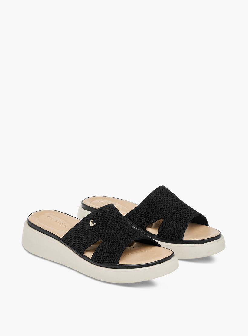 Le Confort Cutout Detail Slip-On Flatform Comfort Sandals-women-shoes-sandals-heeled-image-1
