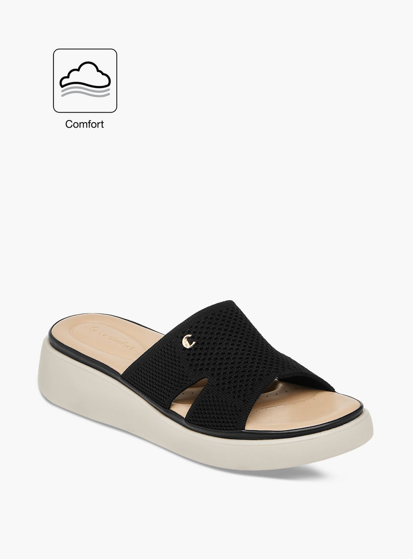 Le Confort Cutout Detail Slip-On Flatform Comfort Sandals-women-shoes-sandals-heeled-image-2