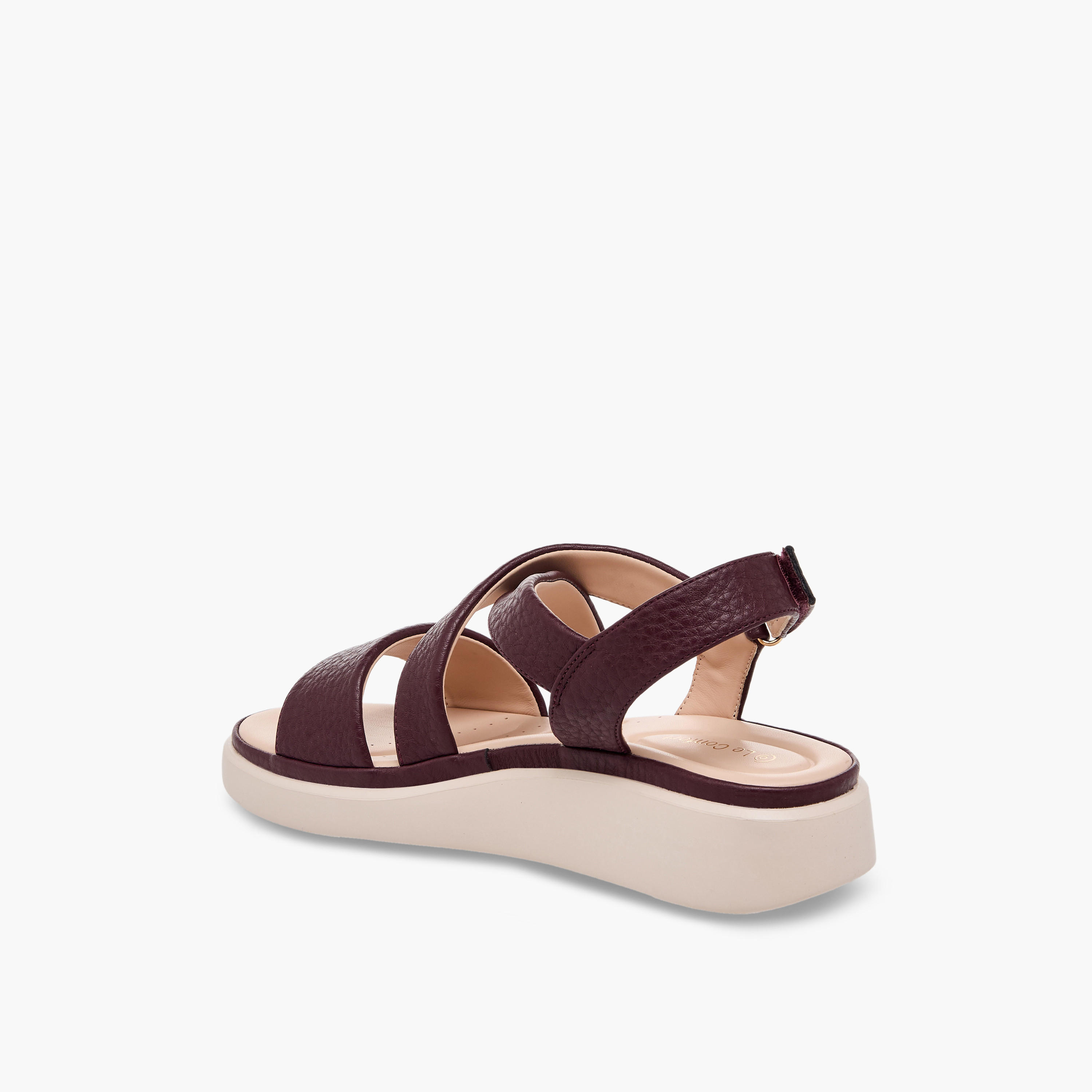 صندل بارز الملمس بأحزمة متقاطعة للنساء من لو كونفورت-women-shoes-sandals-heeled-image-5