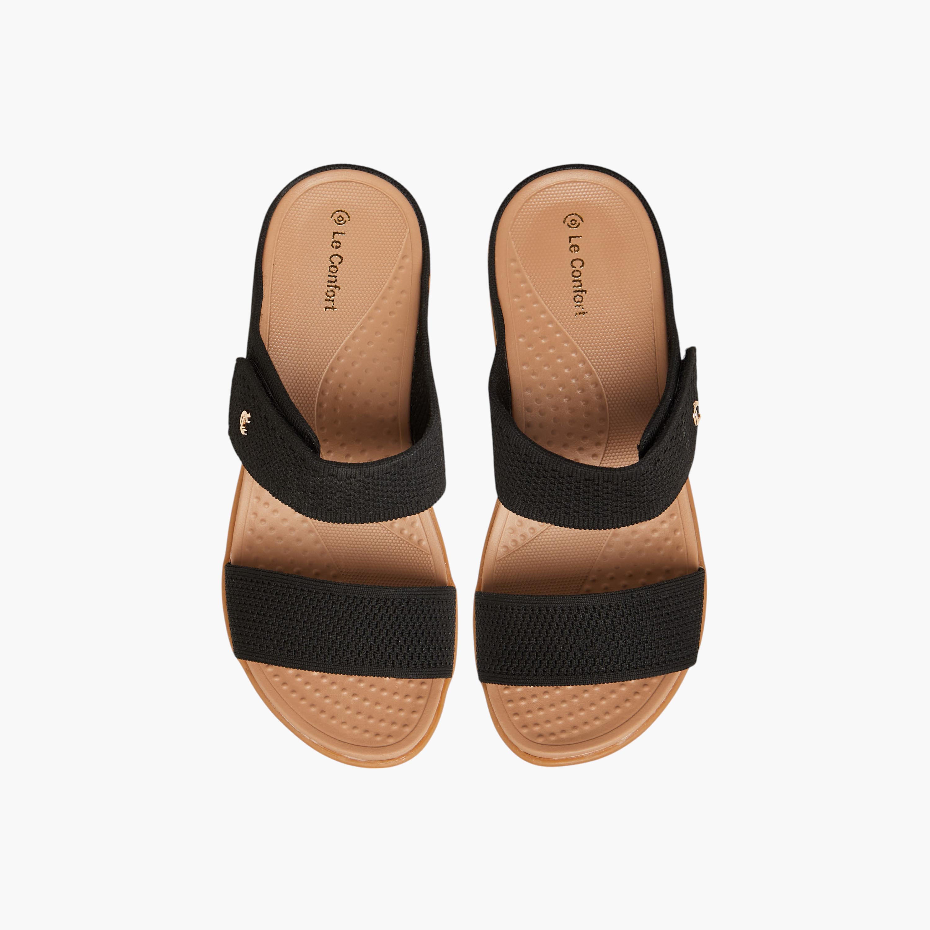 Le Confort Textured Slip-On Comfort Sandals-women-shoes-sandals-heeled-image-1