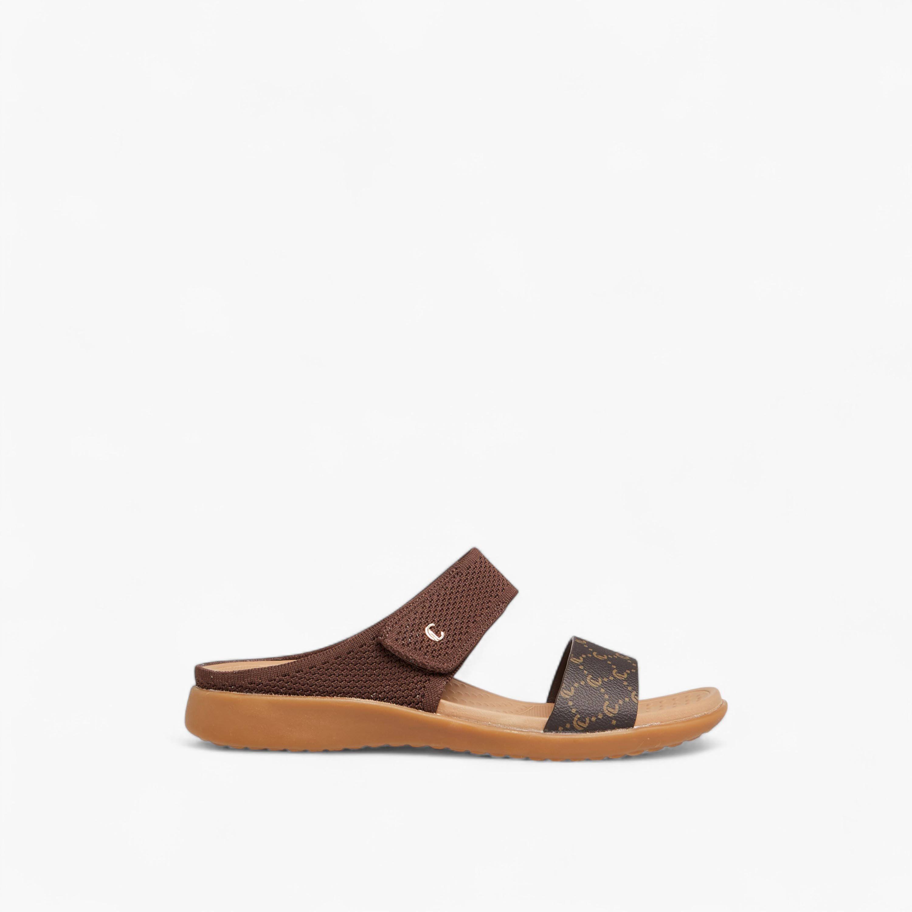 Le Confort Monogram Print Slip-On Comfort Sandals-women-shoes-sandals-heeled-image-2