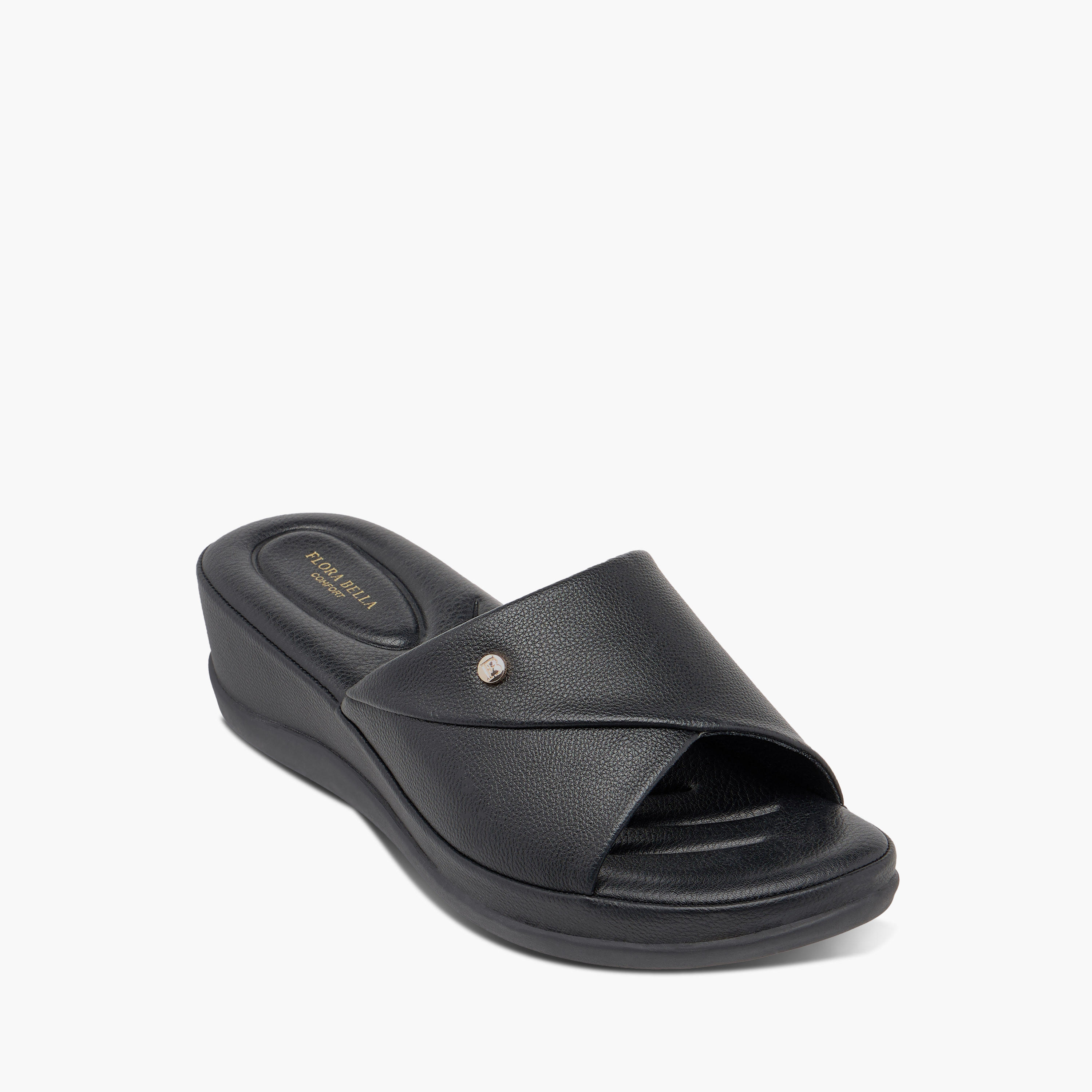 Flora Bella Solid Slip-On Sandals with Wedge Heels-women-shoes-sandals-heeled-image-2