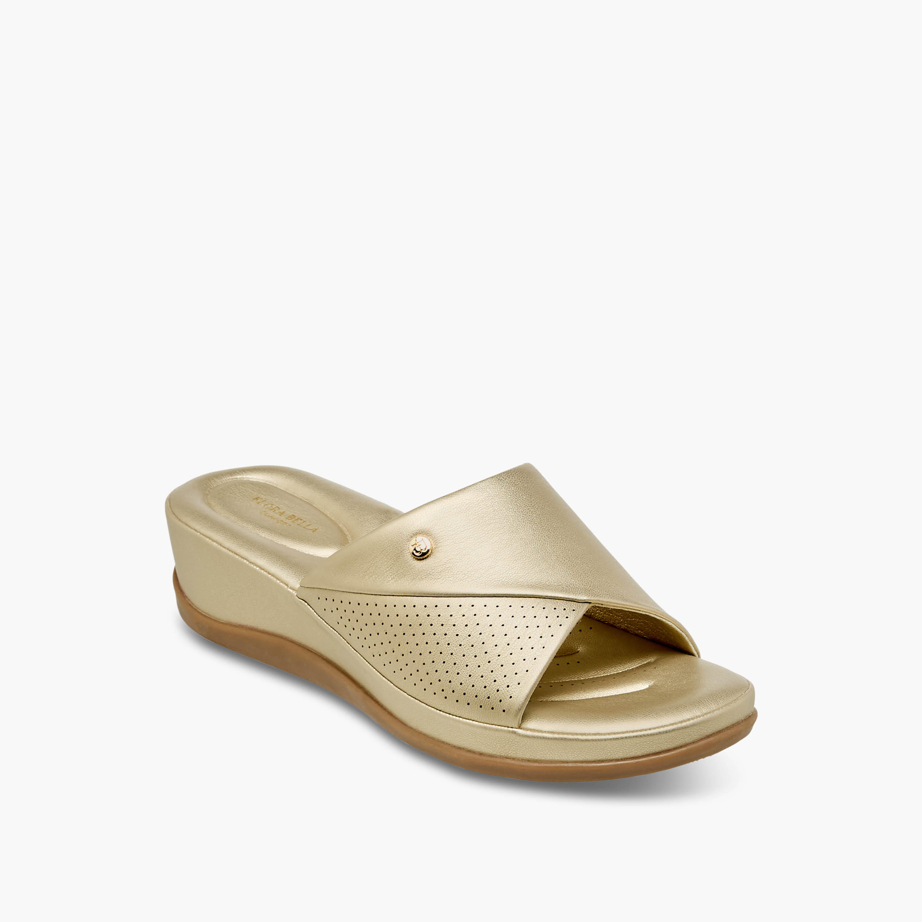 Flora Bella Monogram Print Slip-On Sandals with Wedge Heels-women-shoes-sandals-heeled-image-2