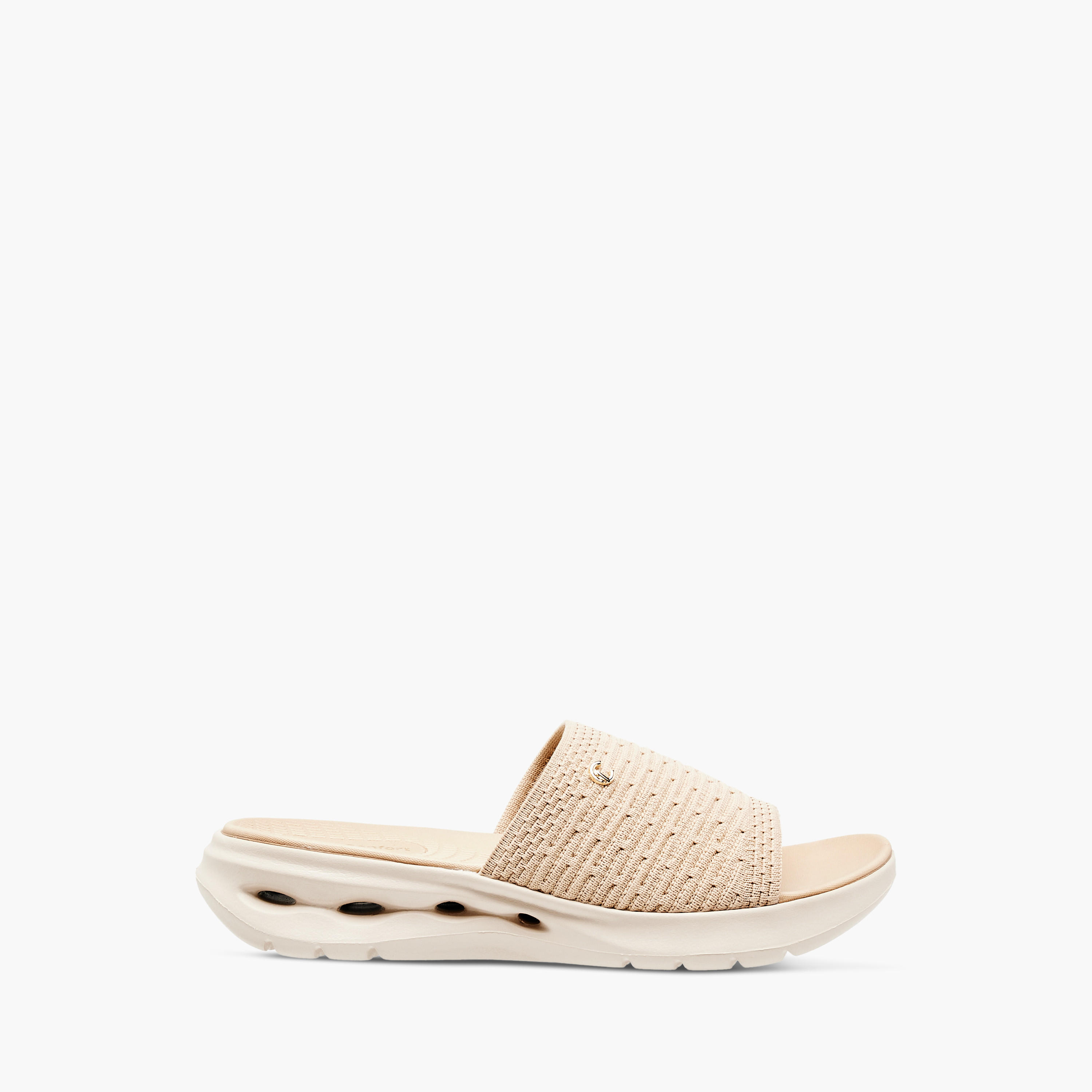Le Confort Women's Textured Slide Comfort Sandals with Slip-On Closure-women-shoes-flats-sandals-image-3